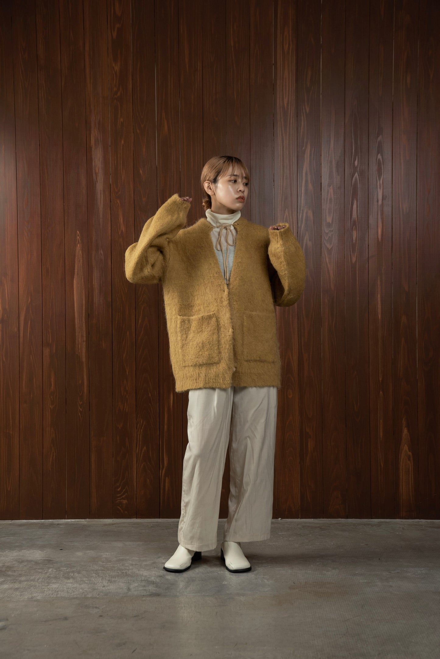 fluffy knit cardigan