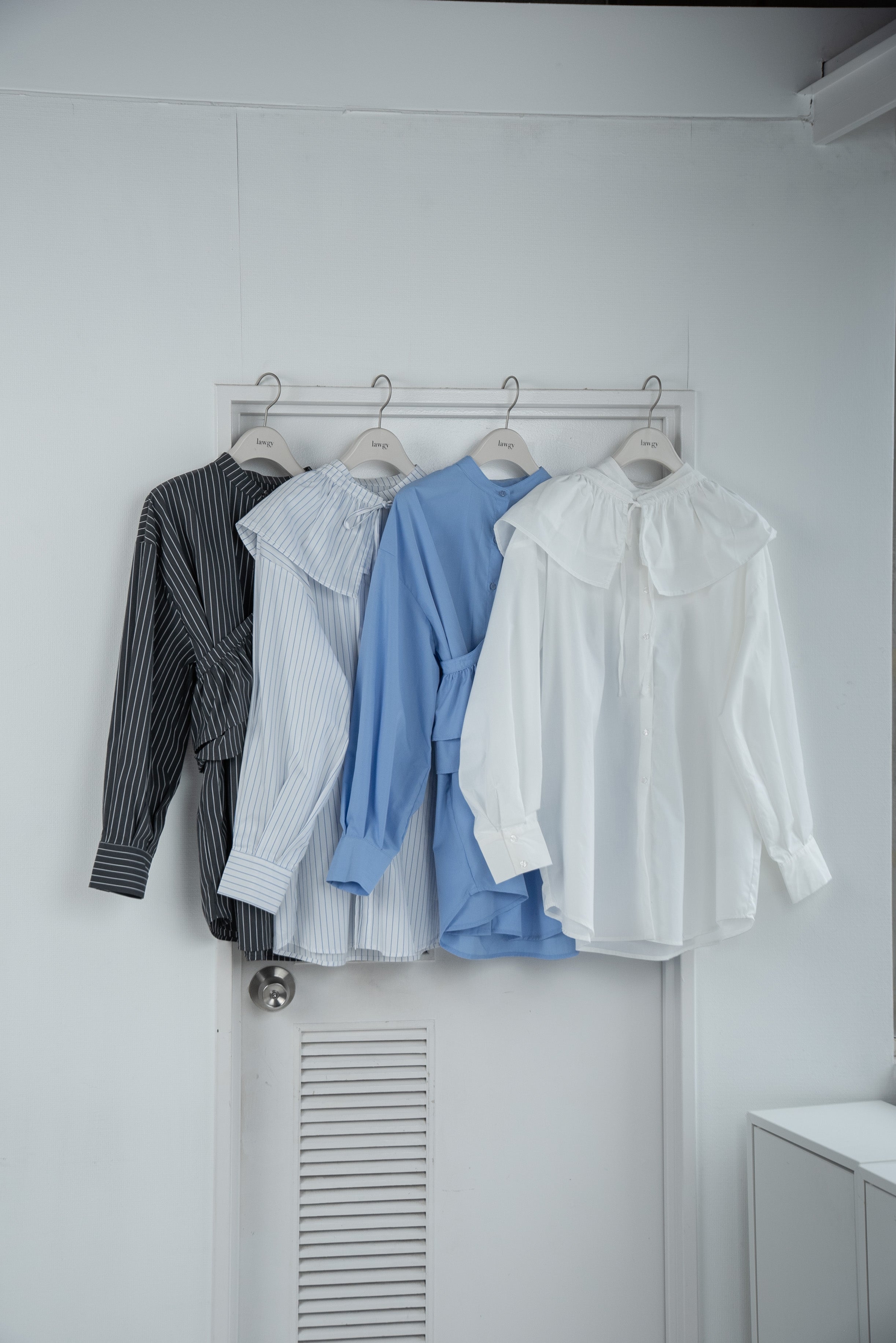 2way ruffle nocollar blouse – eim online（エイム オンライン）