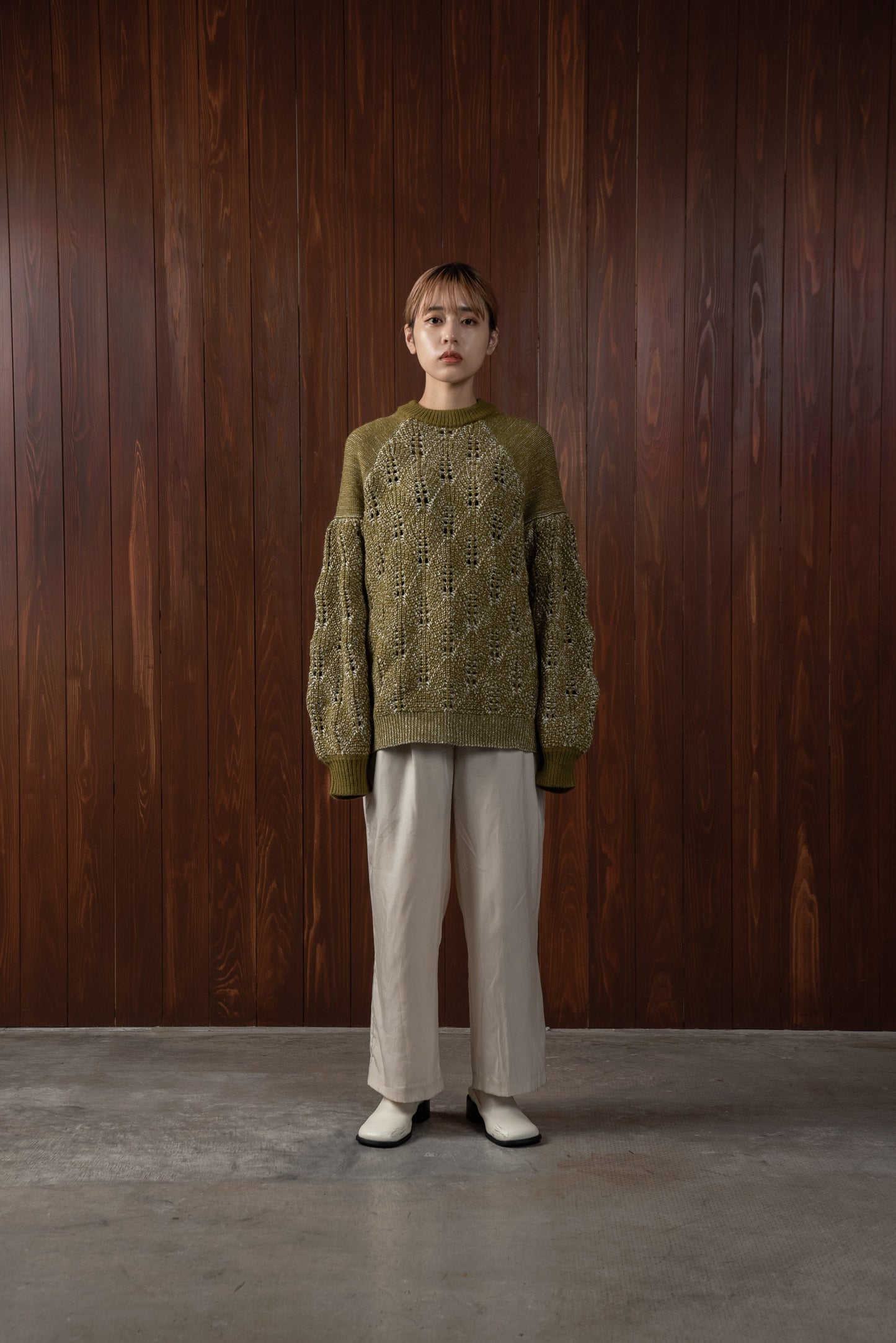openwork mix volume knit