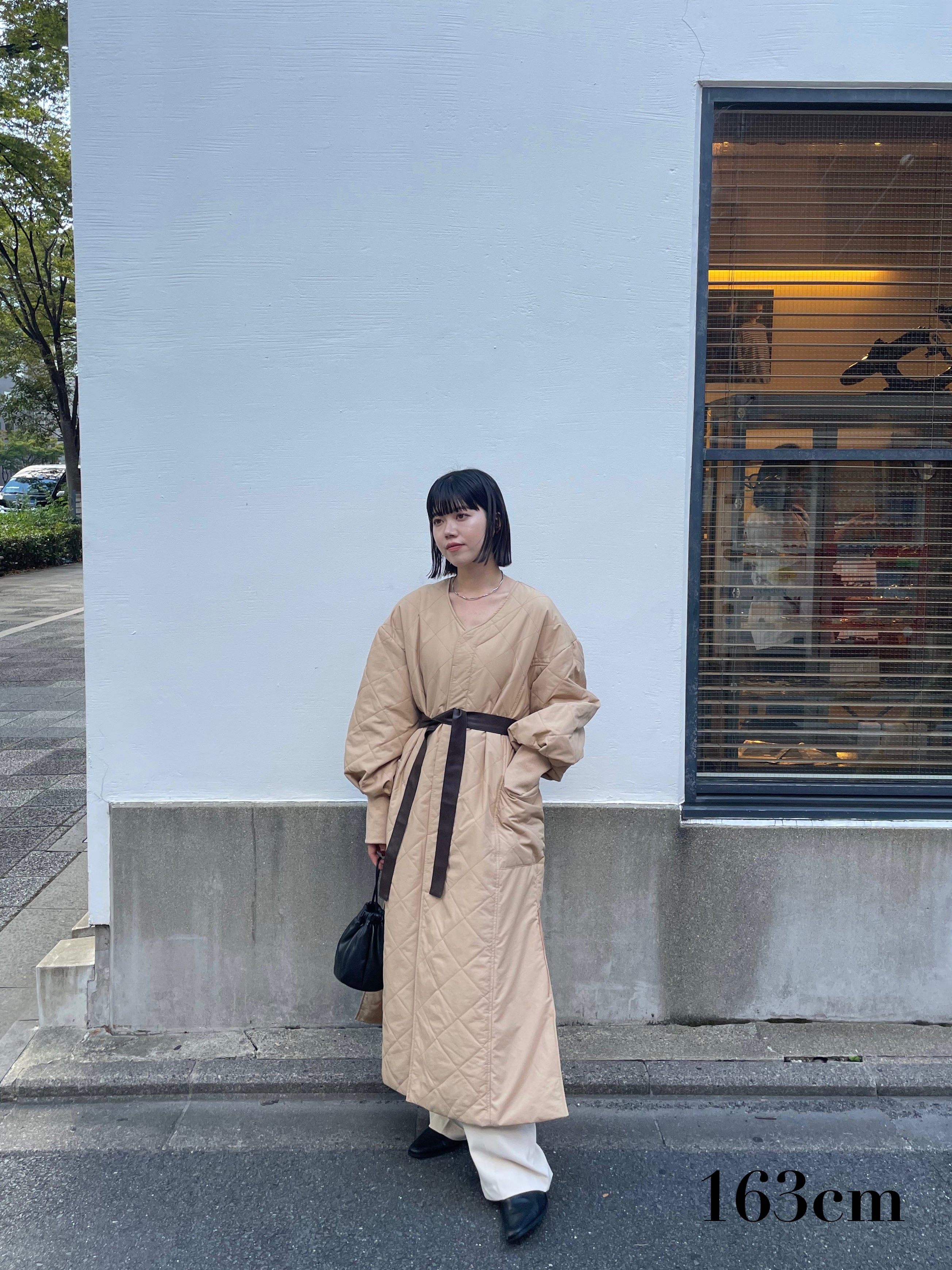 quilting volume sleeve long coat – eim online（エイム オンライン）