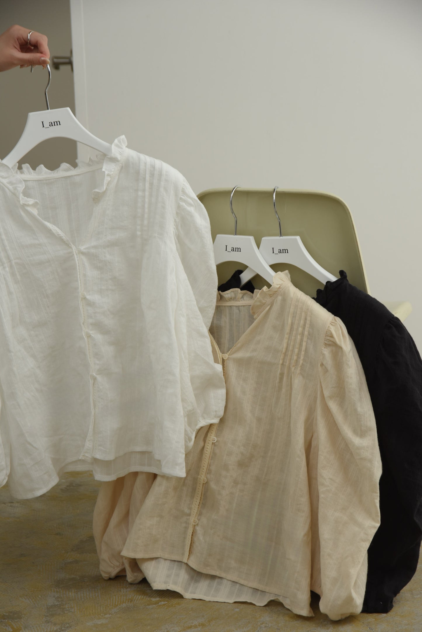 scalloped cotton blouse