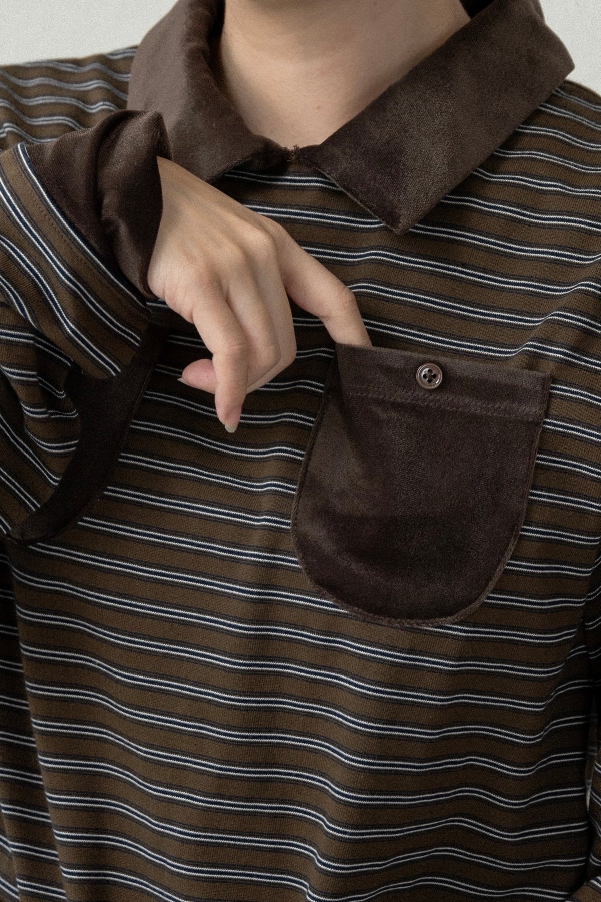 pocket button combination material border tops