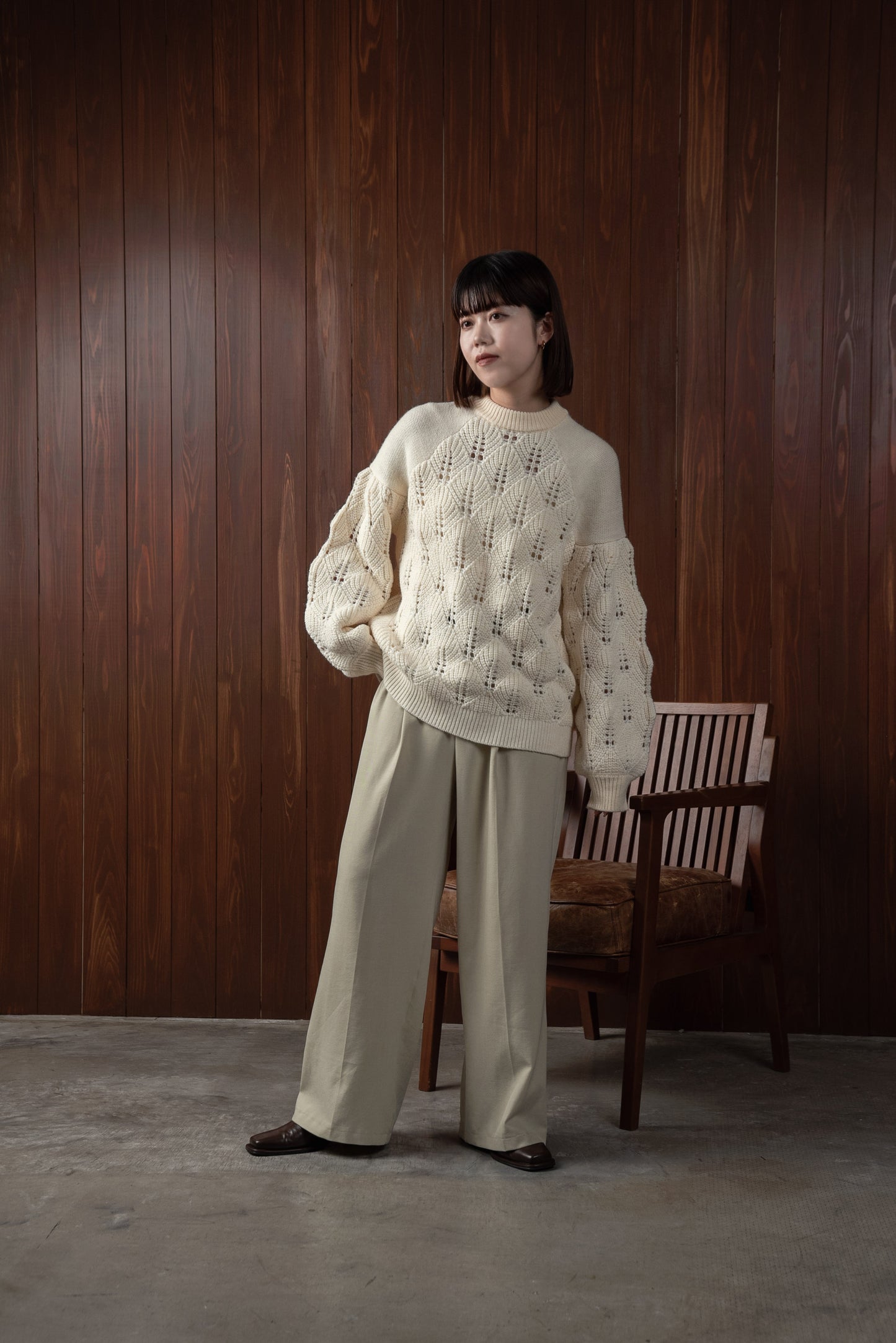 openwork mix volume knit