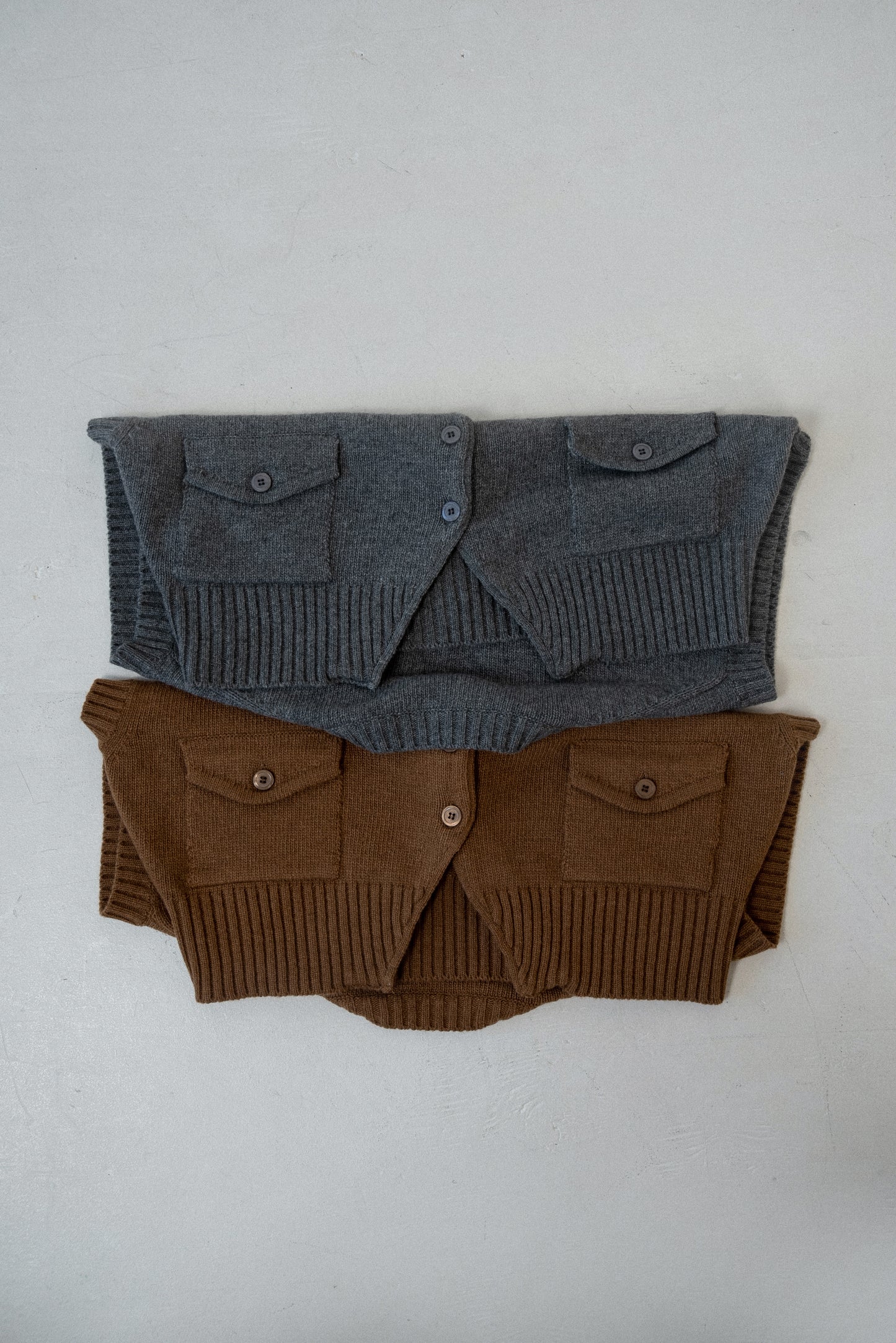 flap pocket effortless knit vest