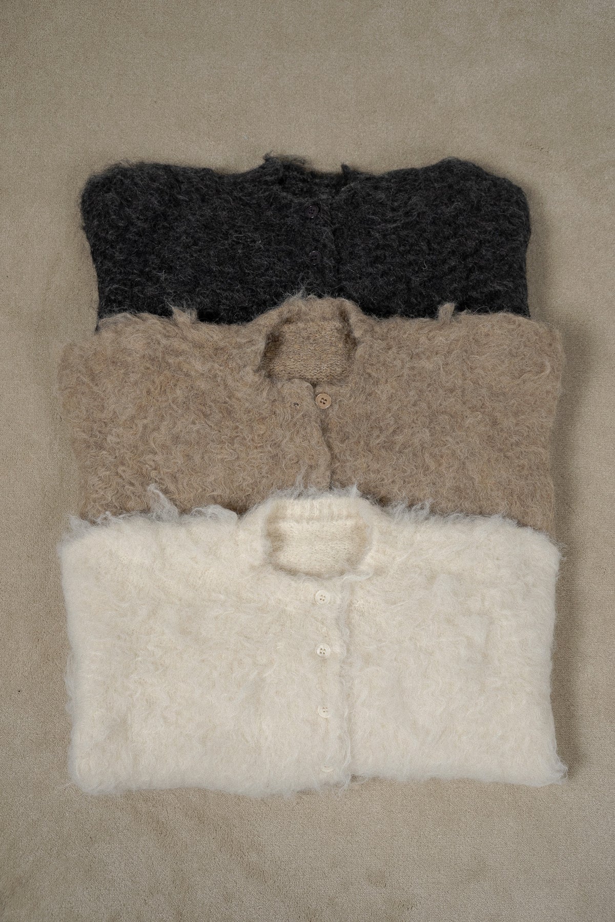 fuzzy shaggy simple cardigan