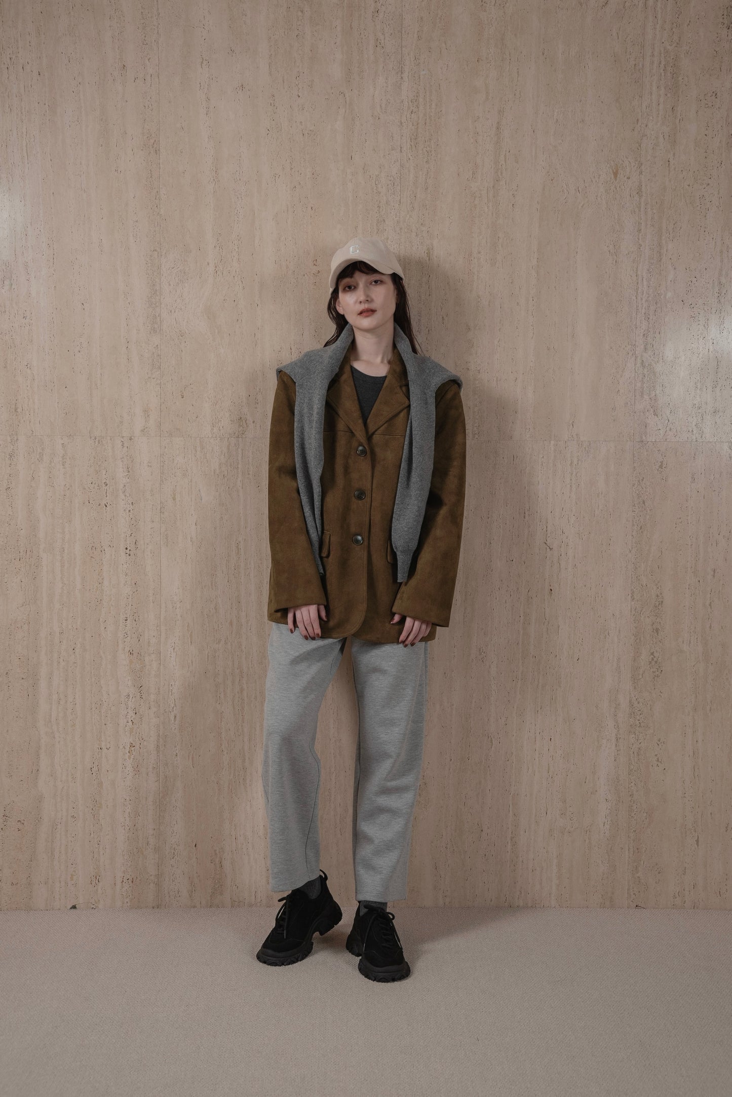line switching brushed tailored jacket