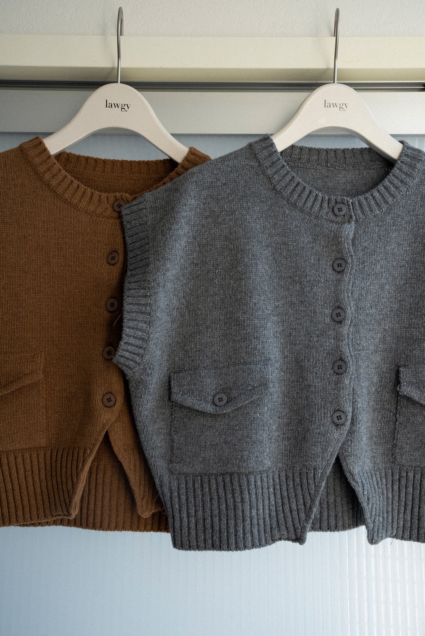 flap pocket effortless knit vest