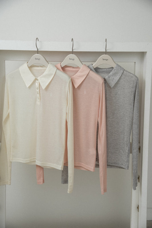 sheer logo compact polo tops