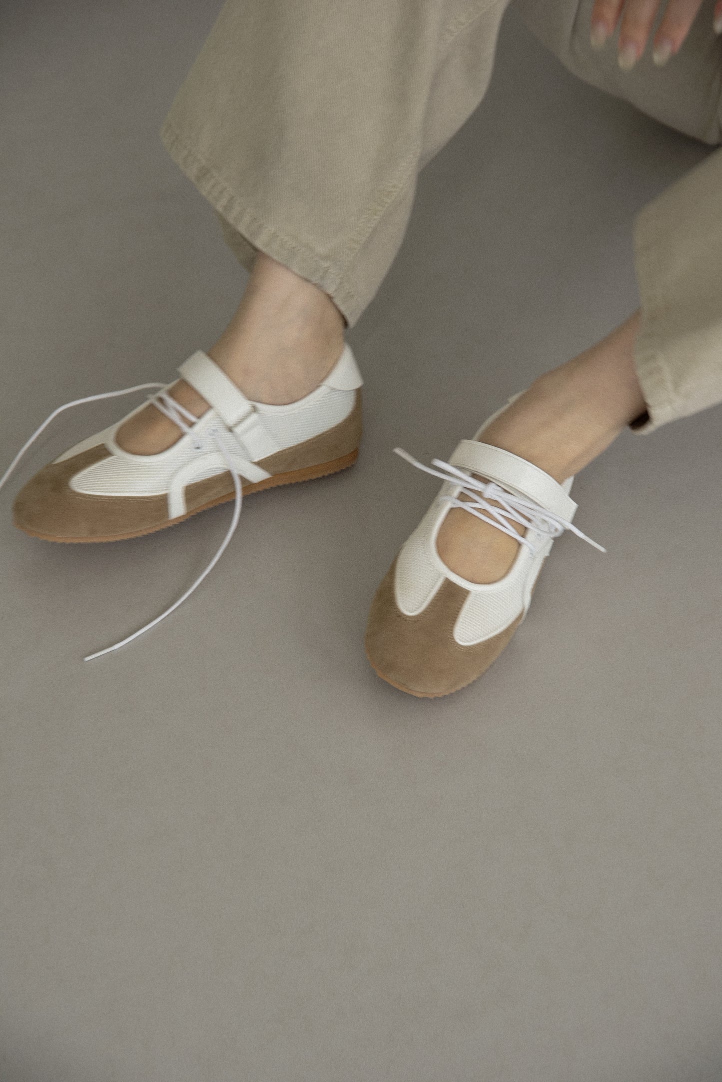 different material lace up shoes