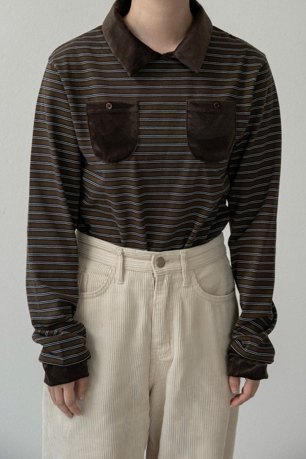 pocket button combination material border tops