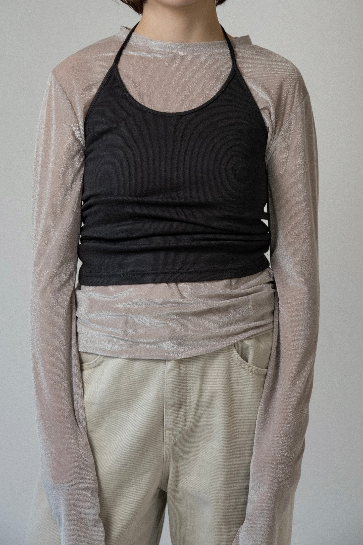 halter neck arrange cami tops
