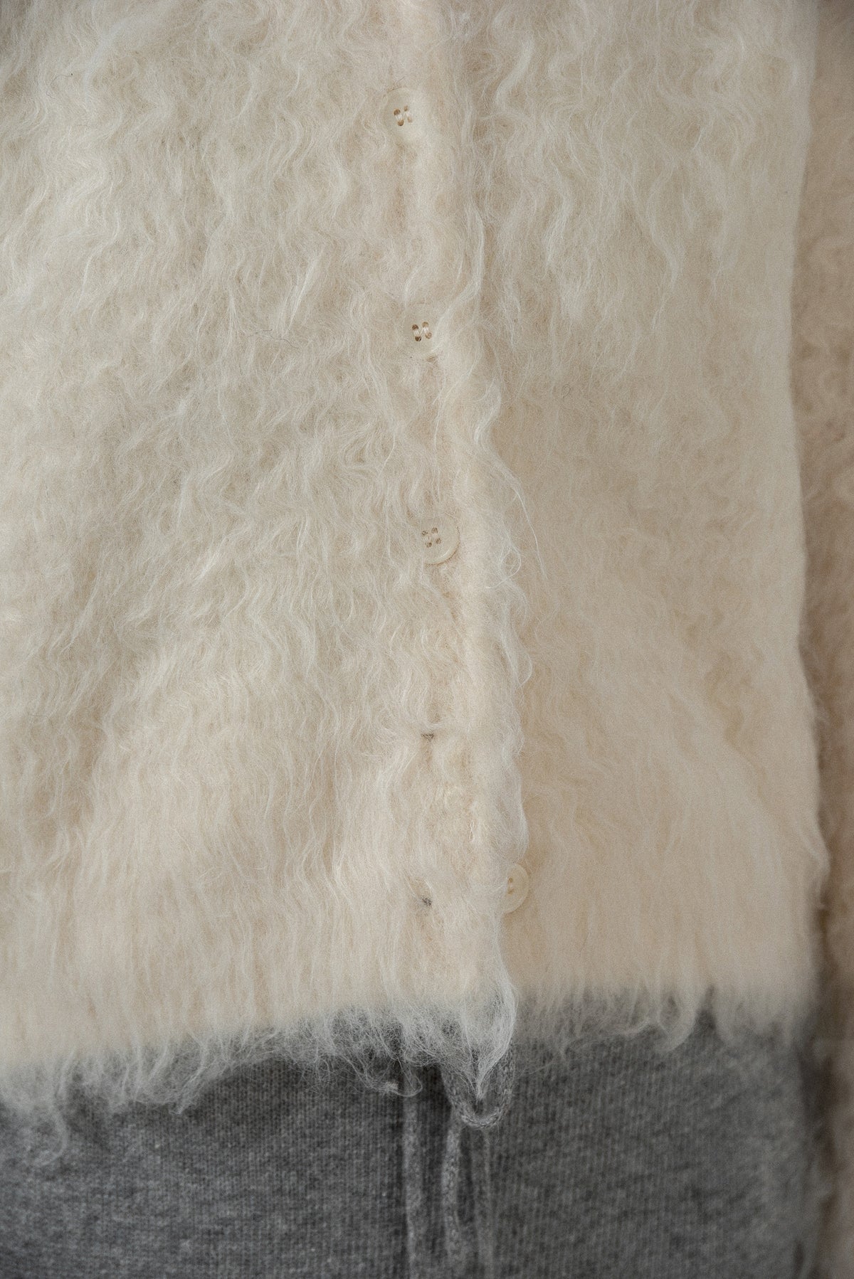 fuzzy shaggy simple cardigan