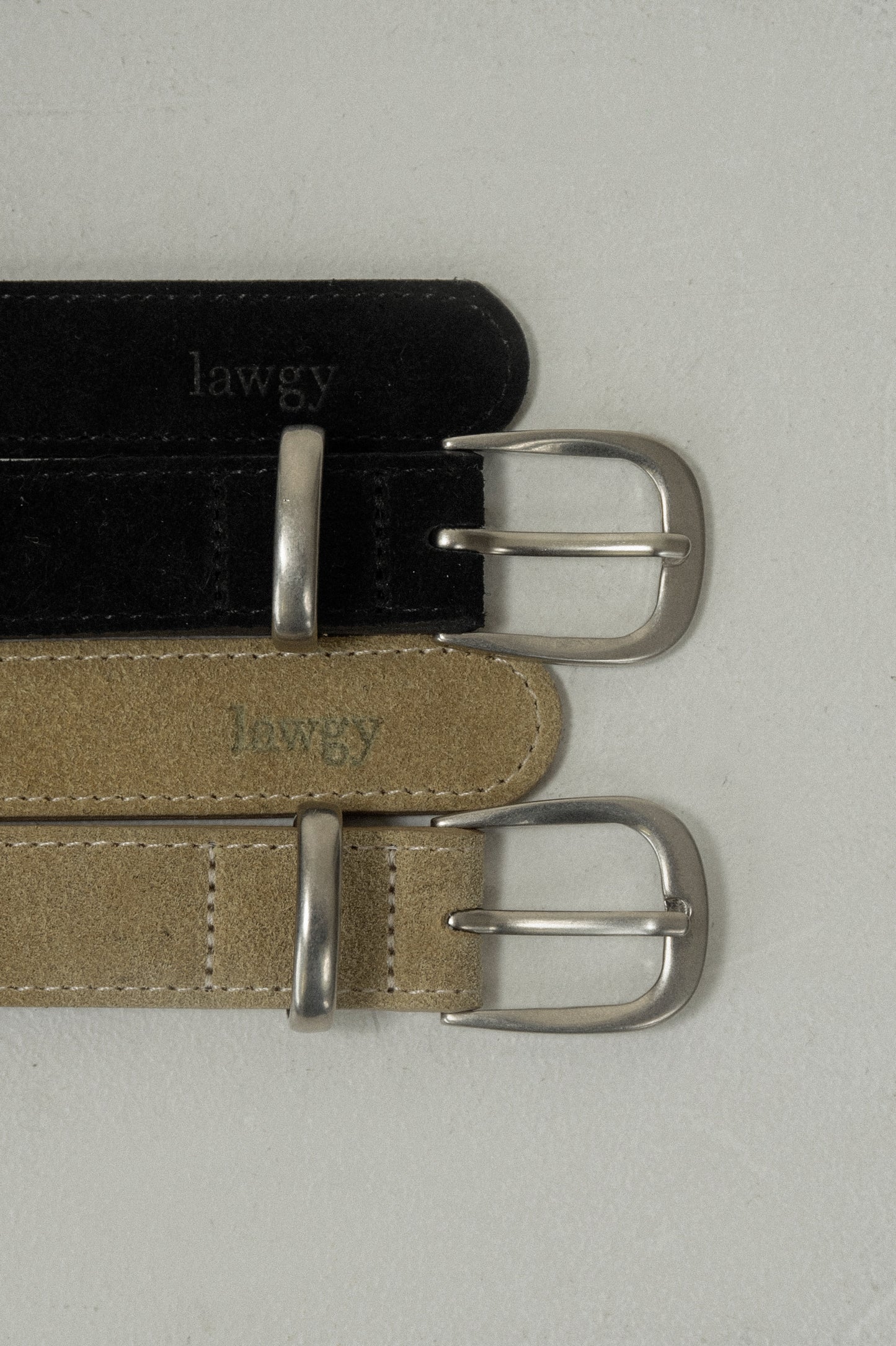 brushed simple buckle square belt