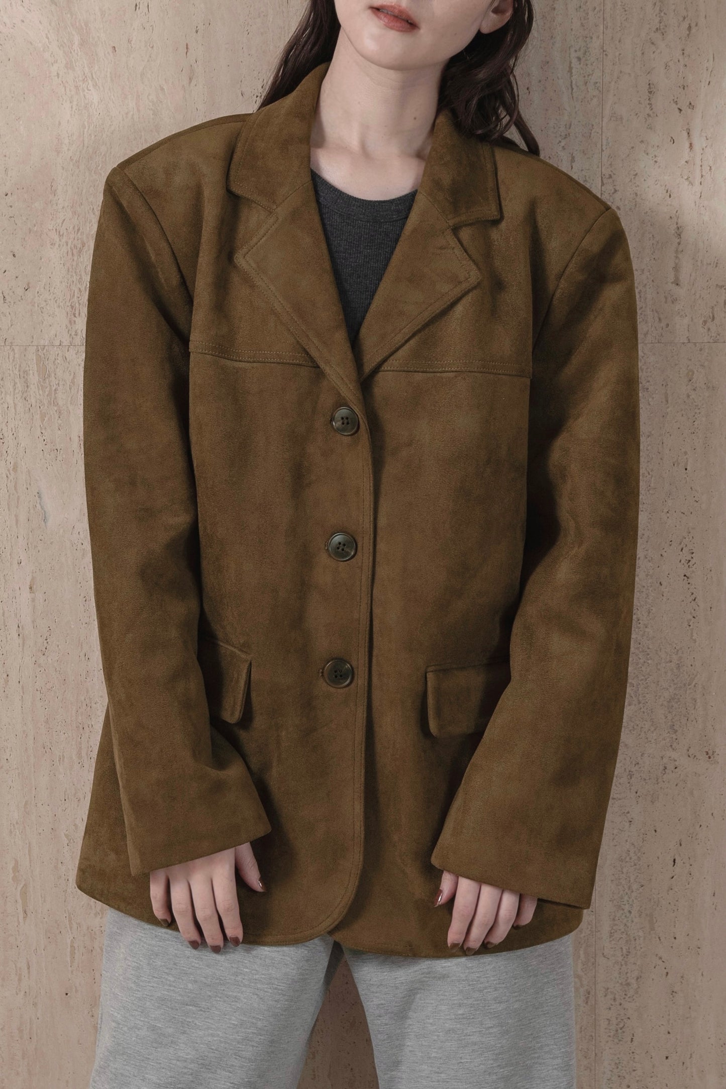 line switching brushed tailored jacket