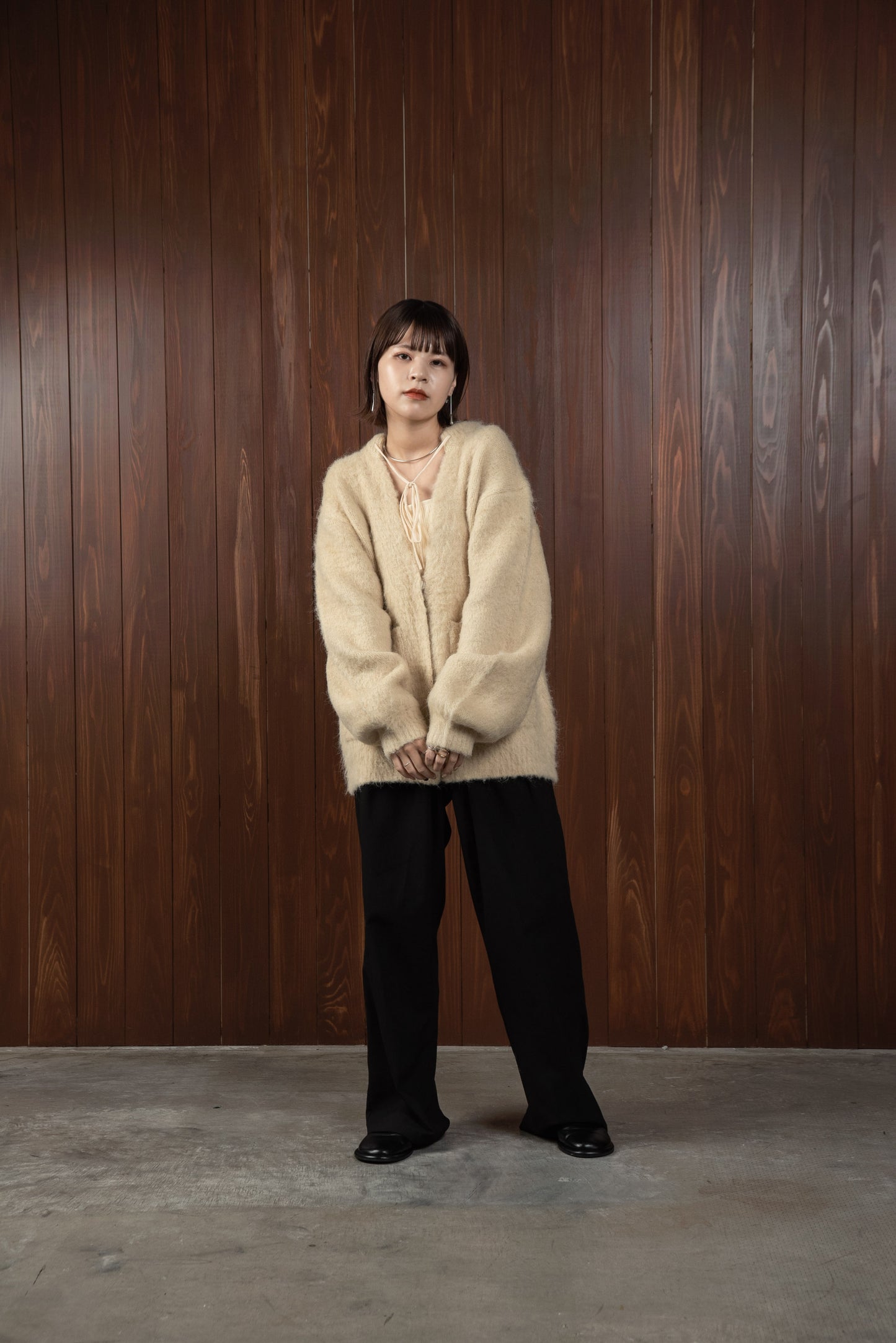 fluffy knit cardigan