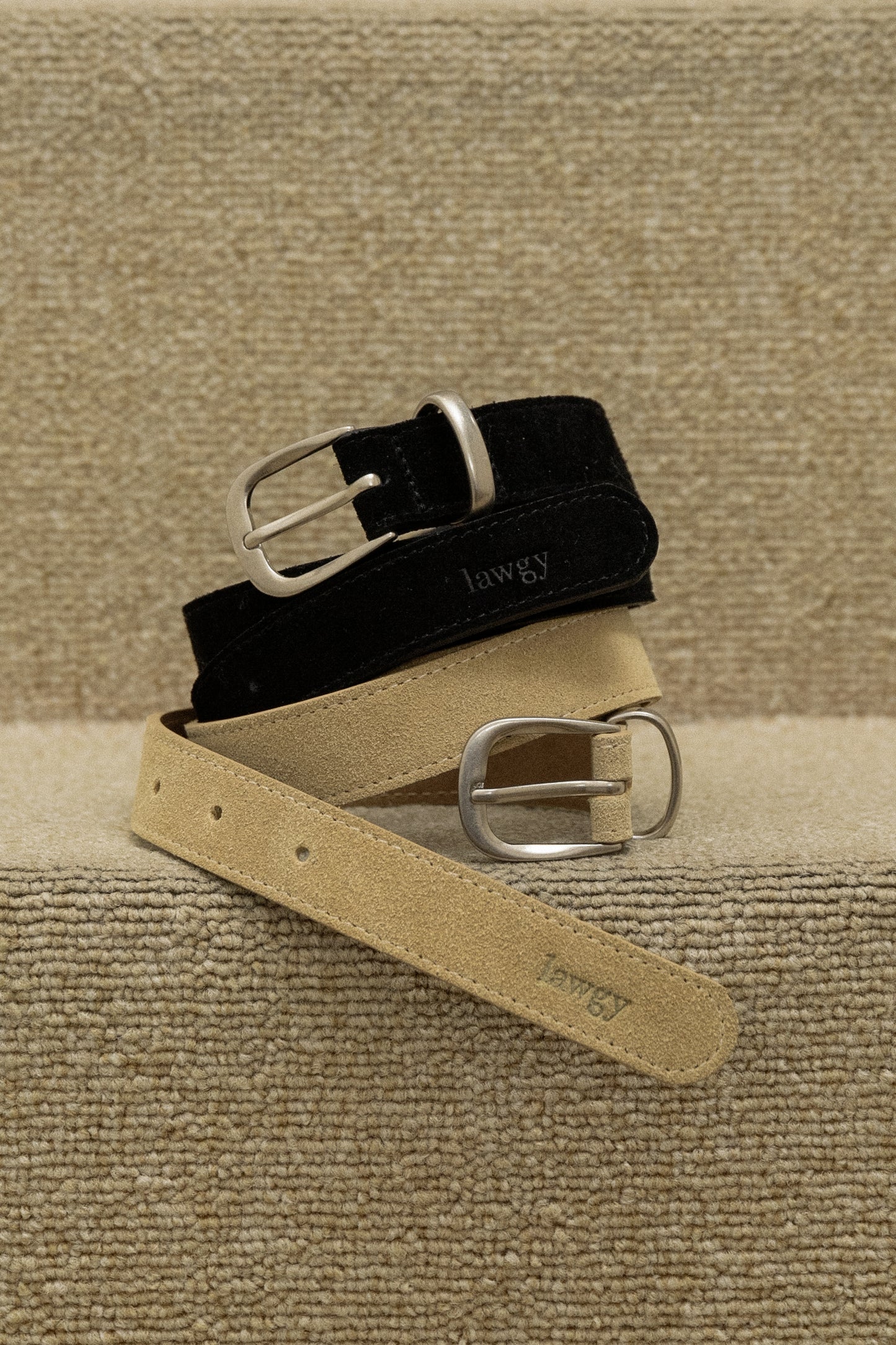 brushed simple buckle square belt