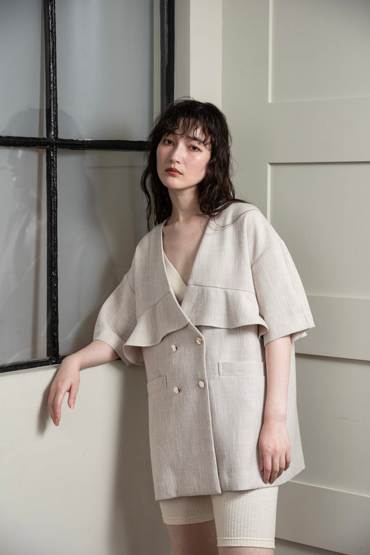 frill double button jacket