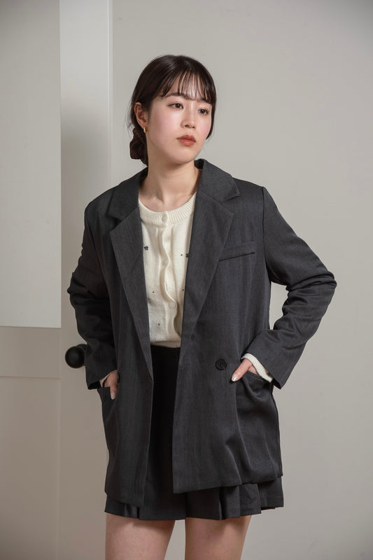 simple jacket pleats pants set up