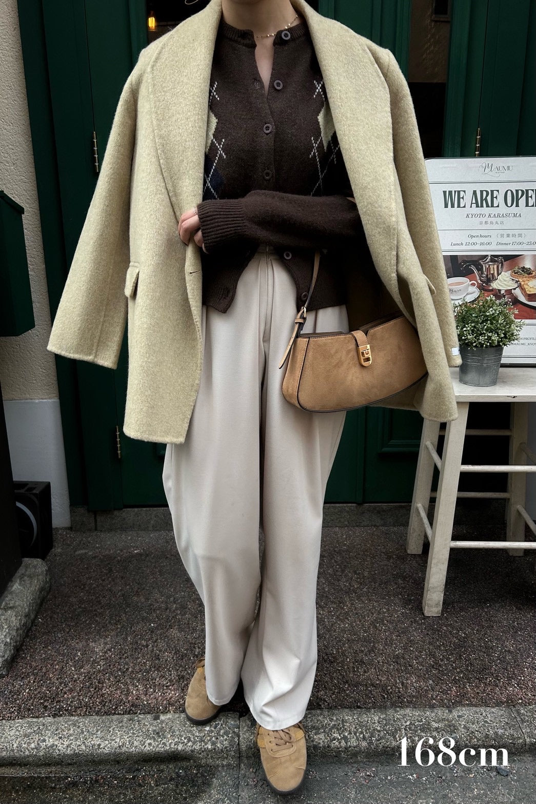 handmade trapezoid collar jacket coat