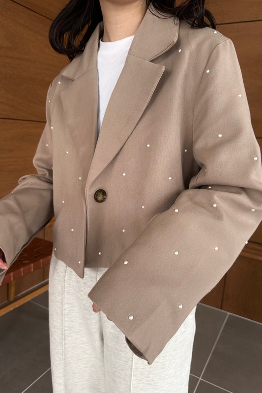 pearl like tailored short jacket
