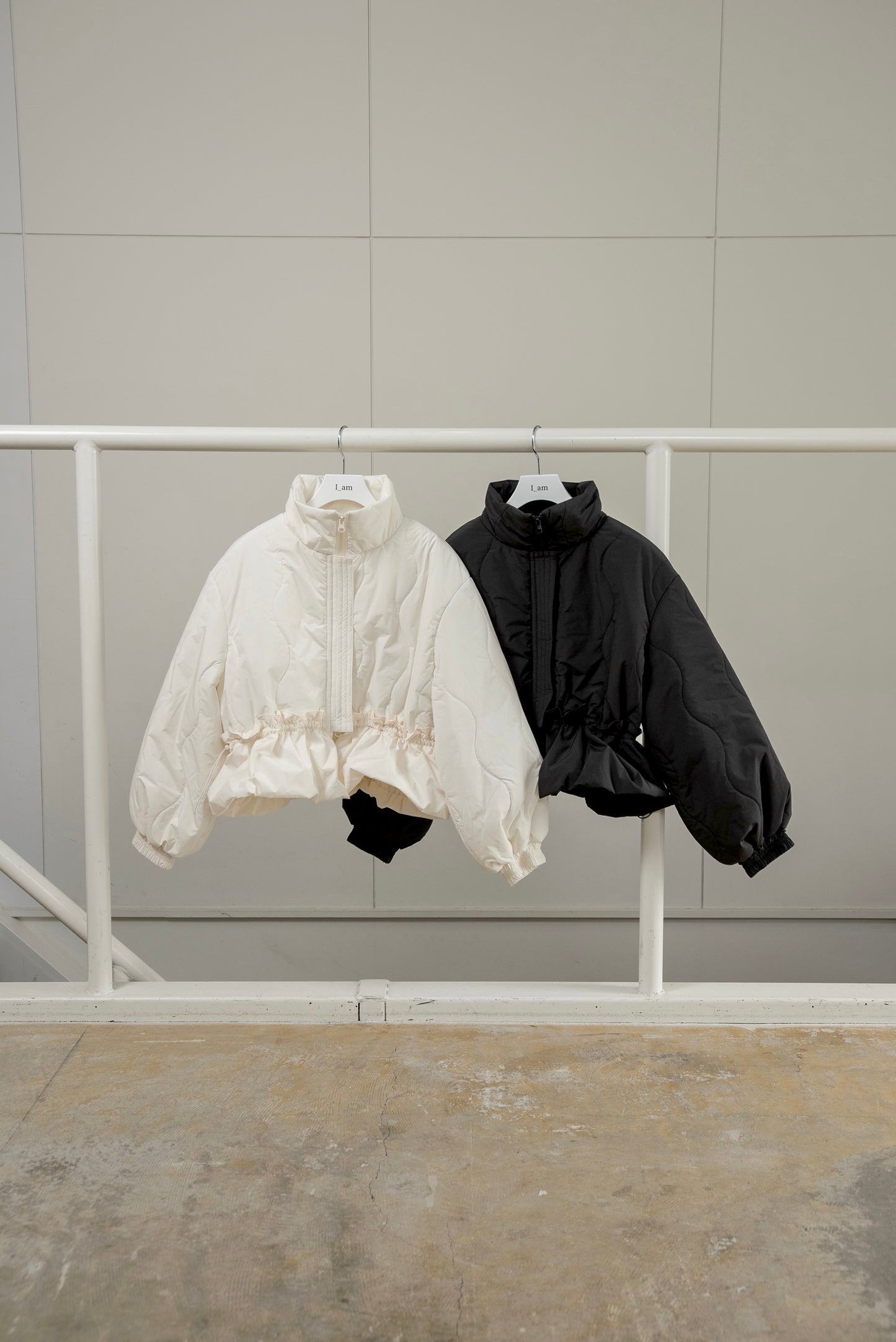 wave stitch balloon frill blouson