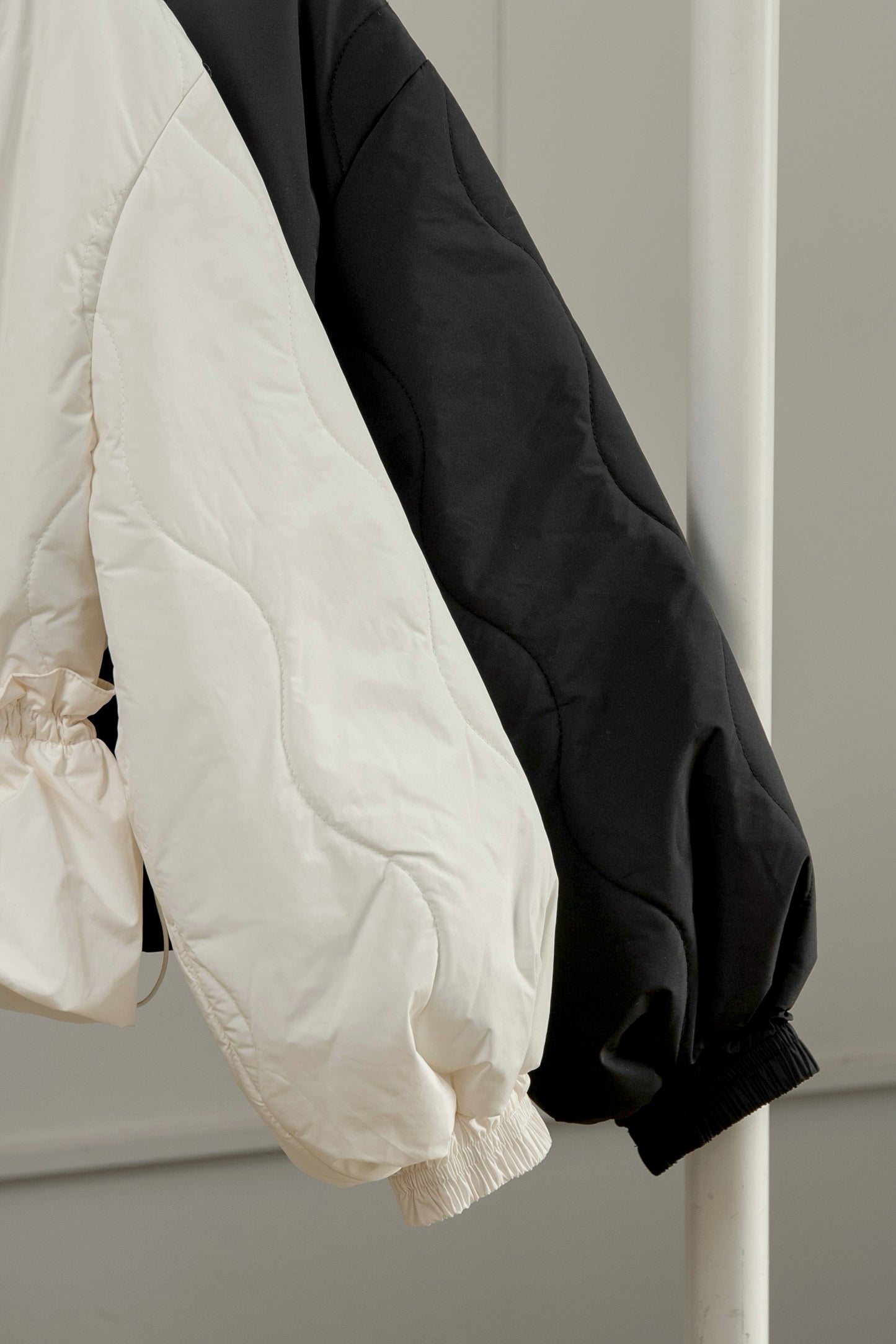 wave stitch balloon frill blouson