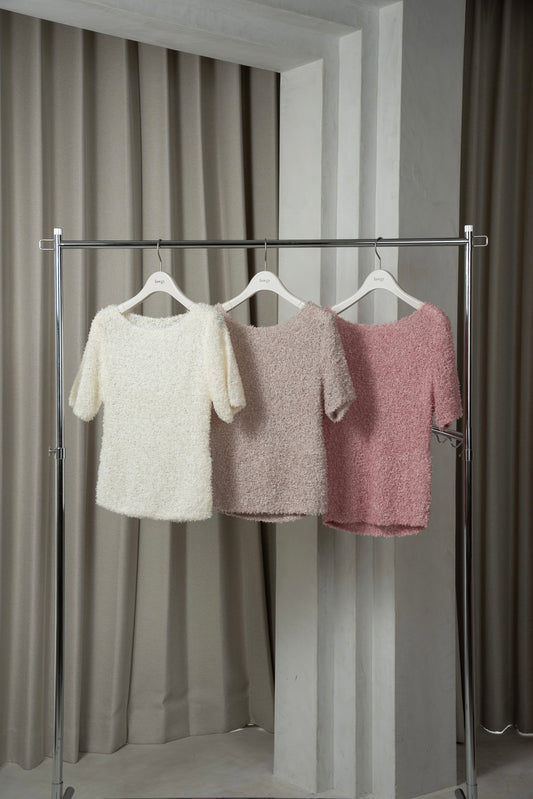tape yarn short sleeves tops