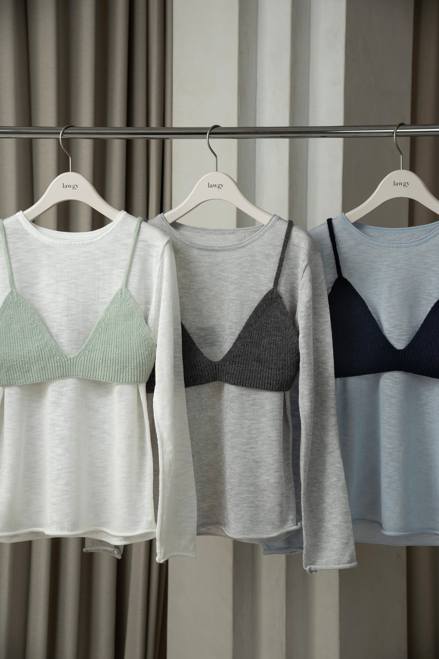 knit bustier set tops