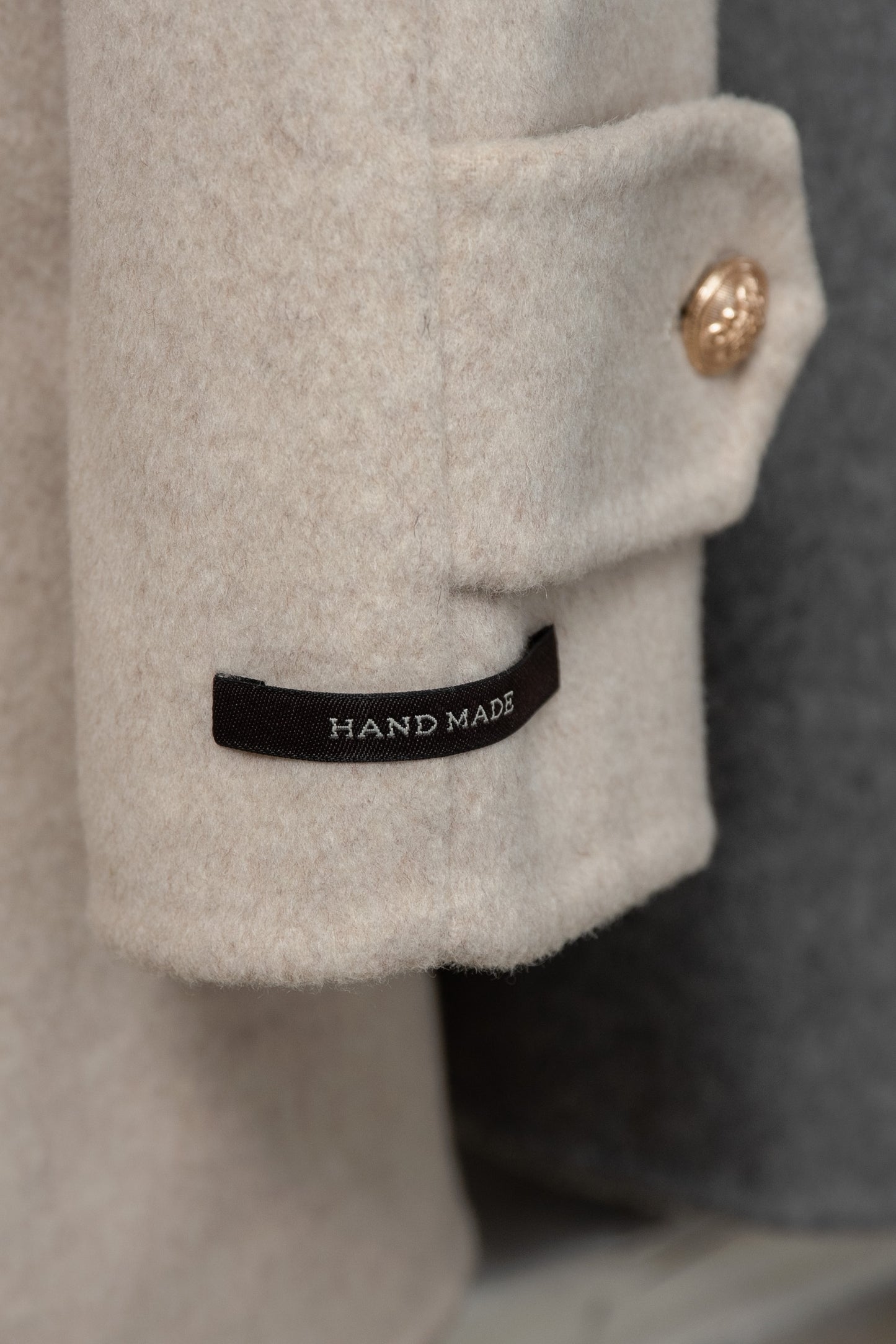 handmade college button wool coat