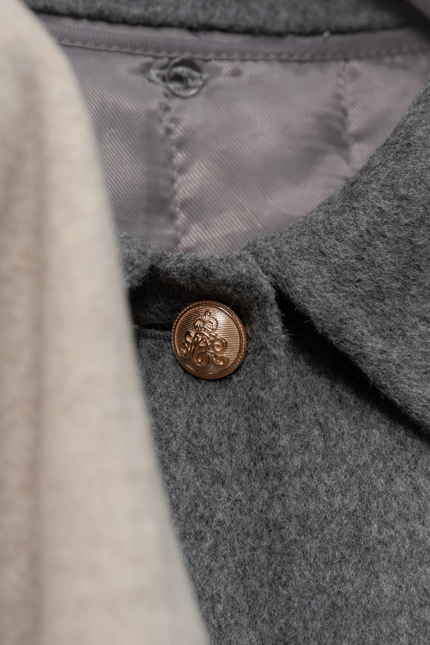 handmade college button wool coat