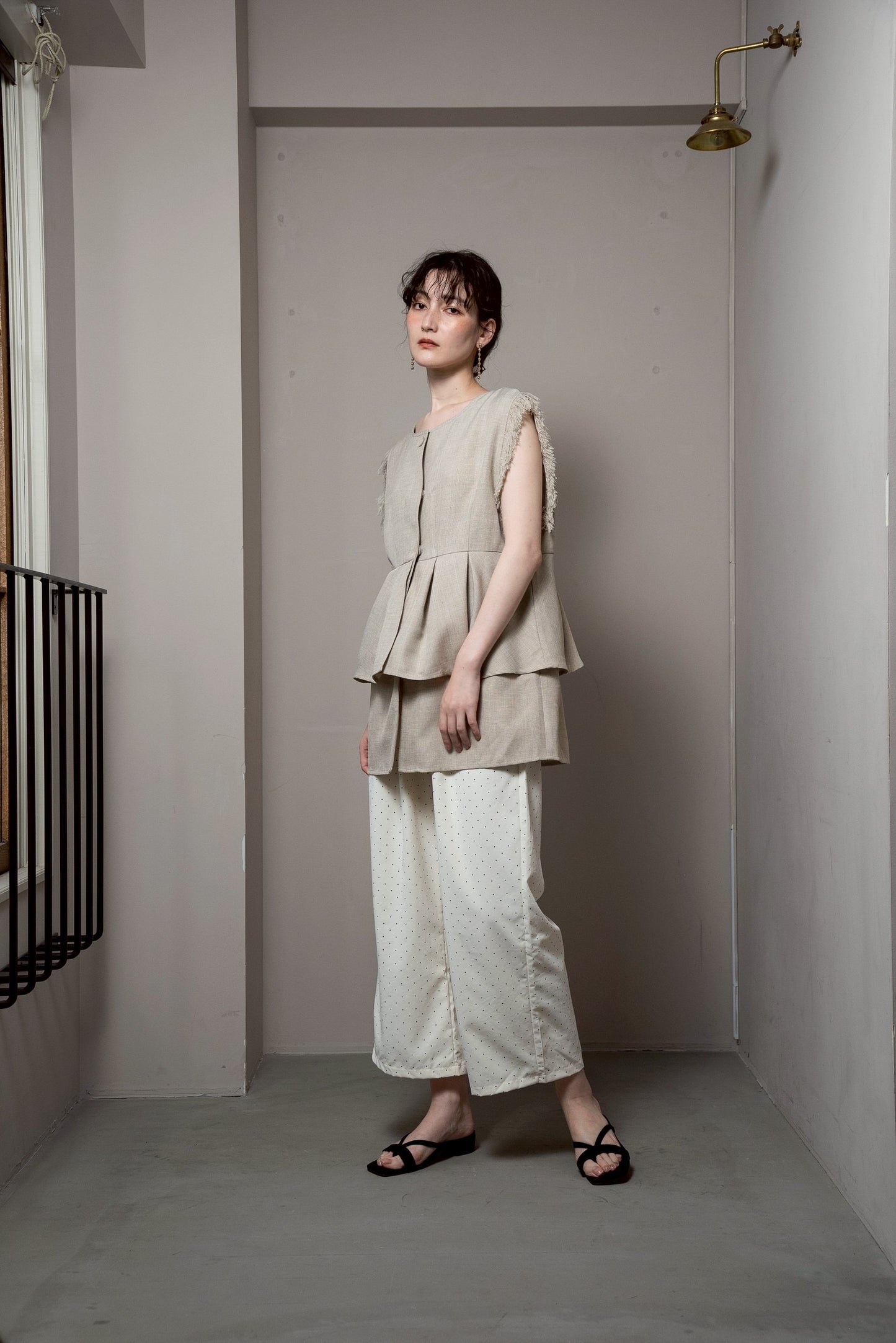 elastic waist dot pants