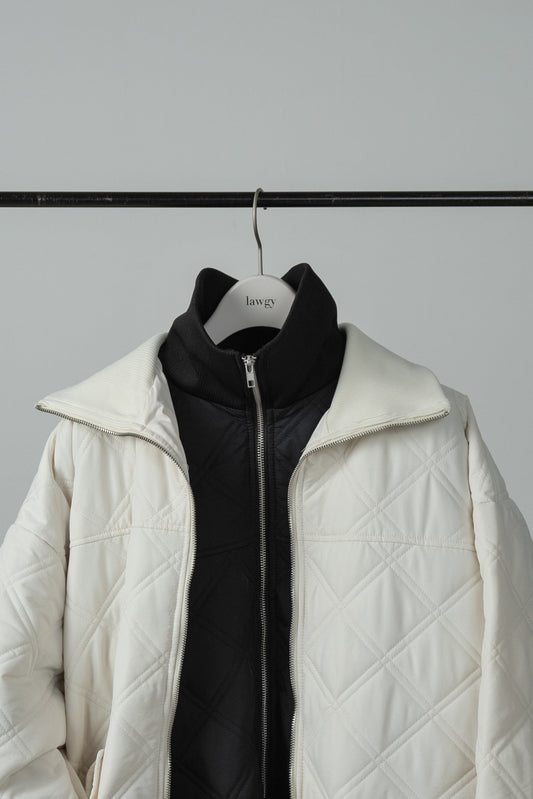 stand collar quilting long coat