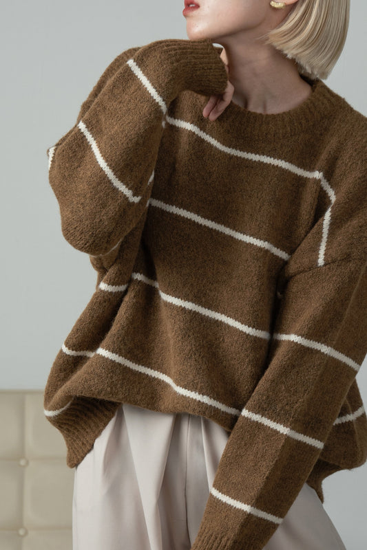 bi color thin border knit
