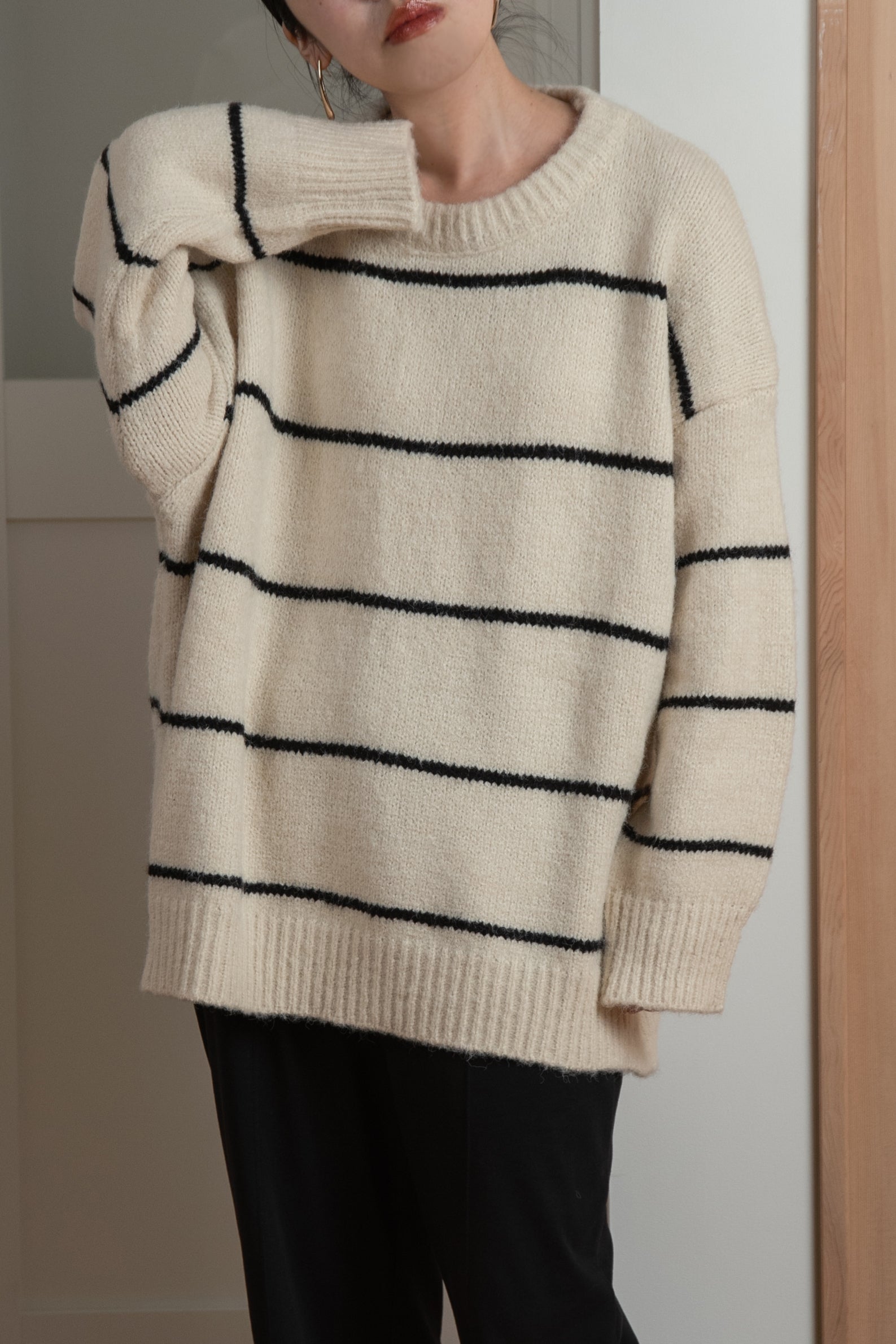 bi color thin border knit – eim online（エイム オンライン）