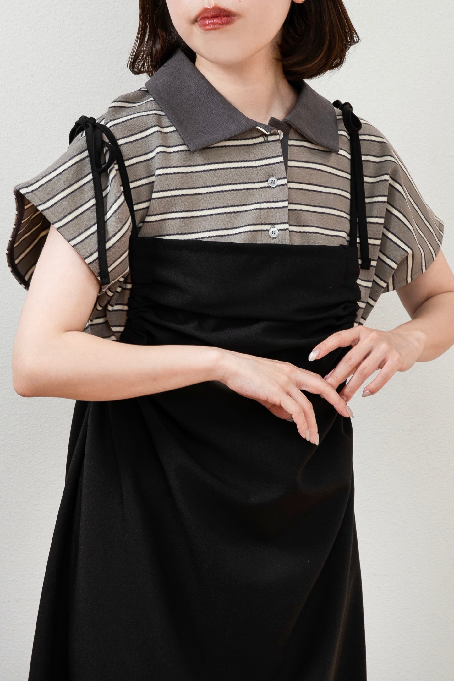 french sleeve multi border tops