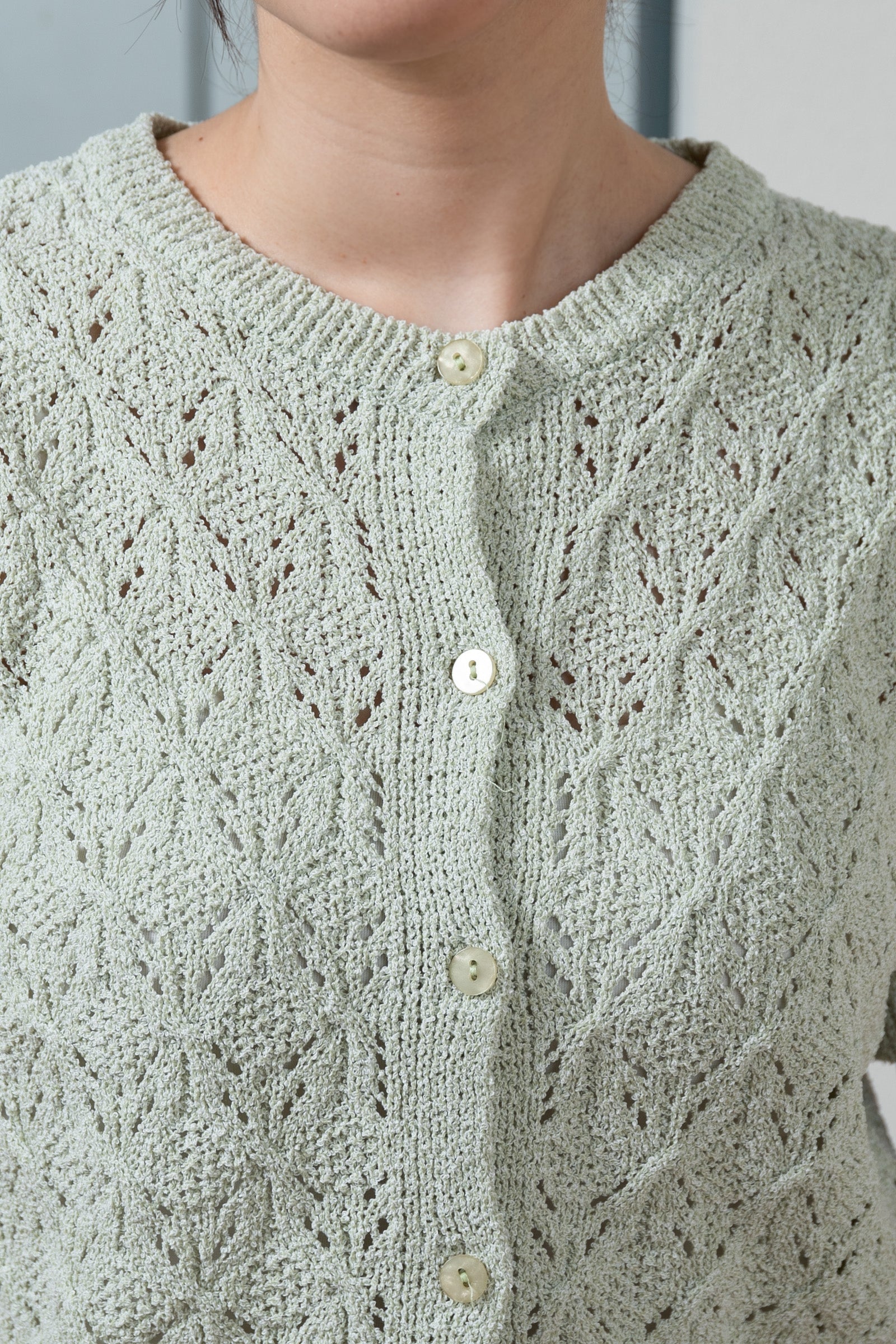 トップス 22SS Openwork Cardigan openwork mesh short sleeve cardigan – eim online（エイム