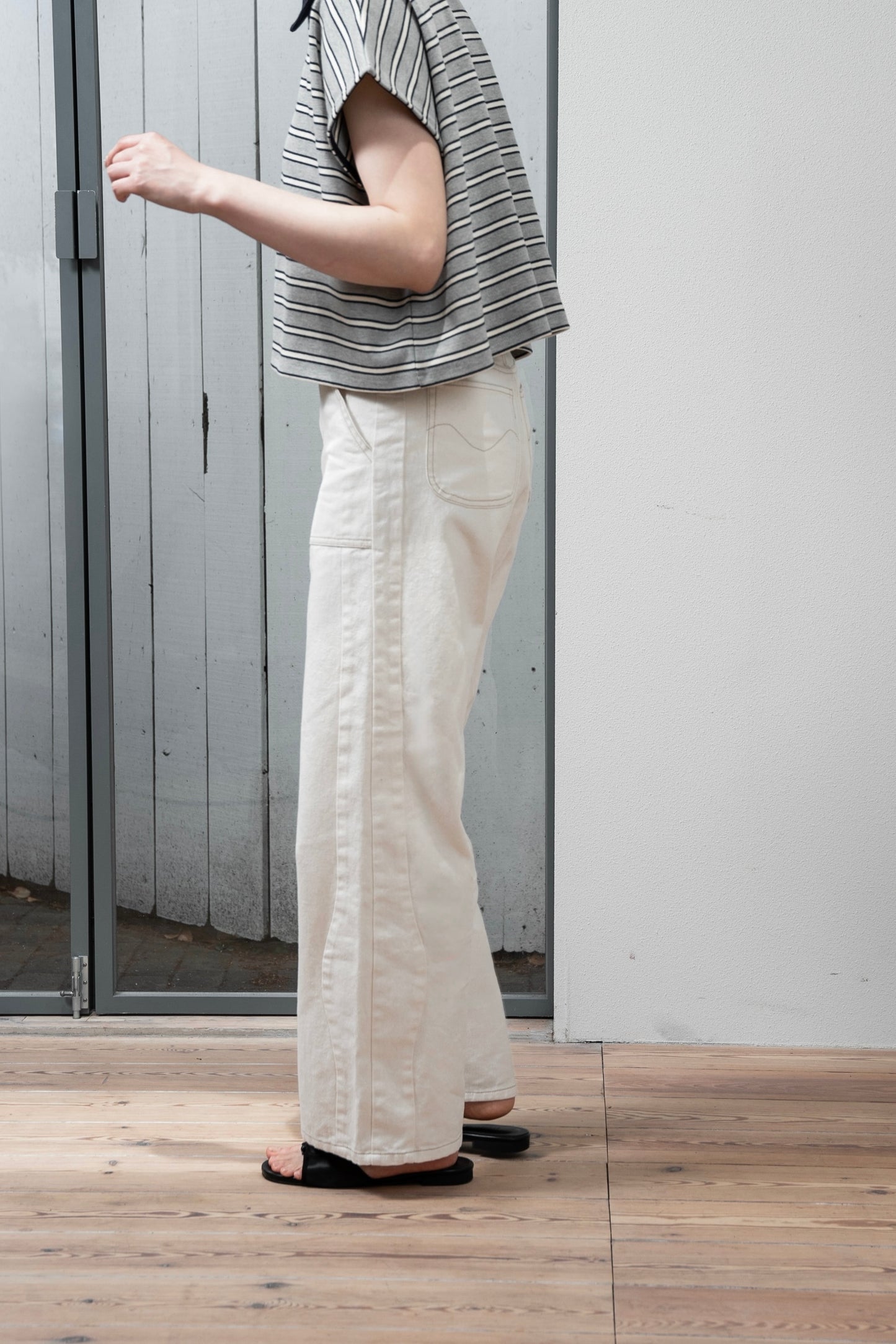 french sleeve multi border tops