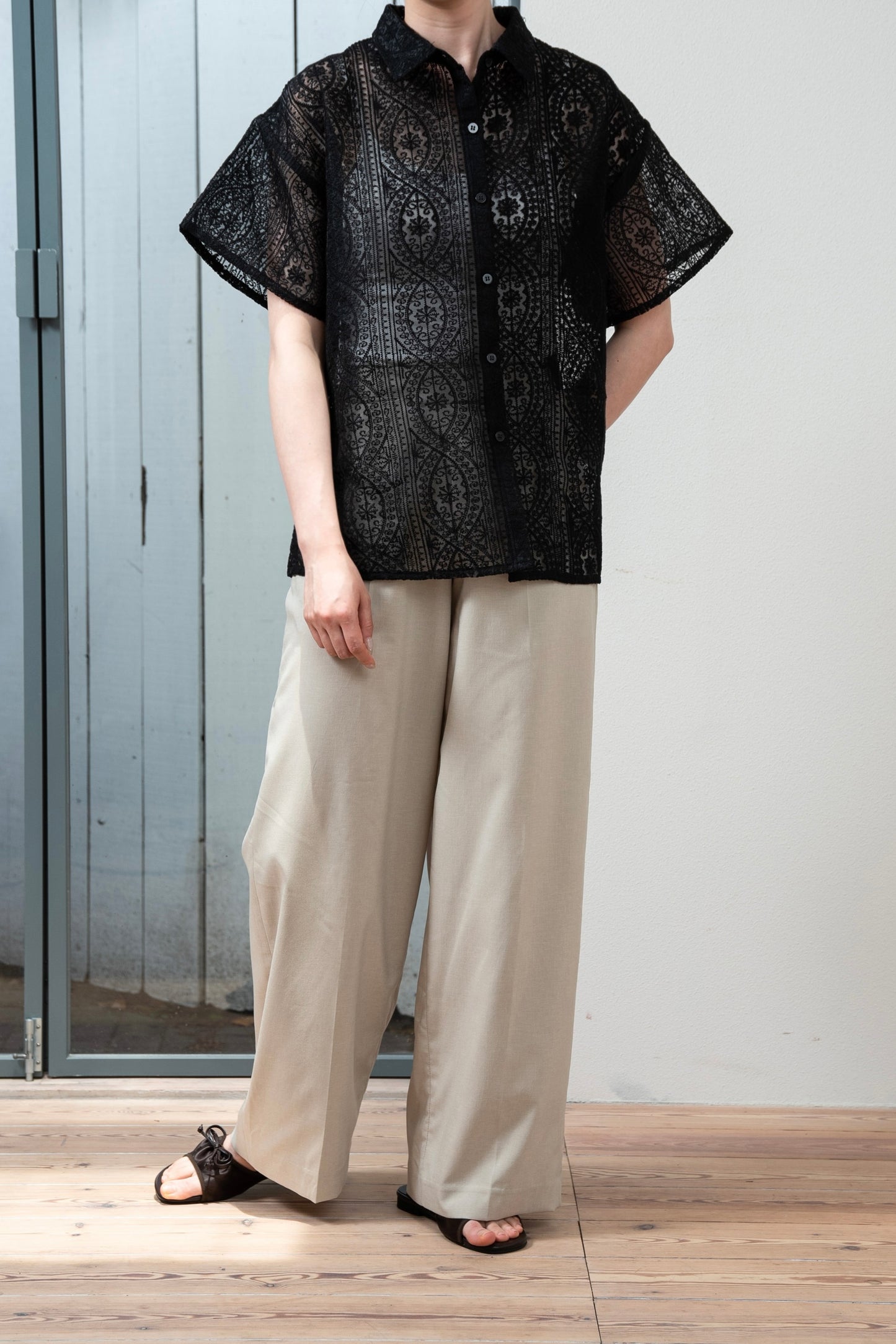 lace sheer shirt