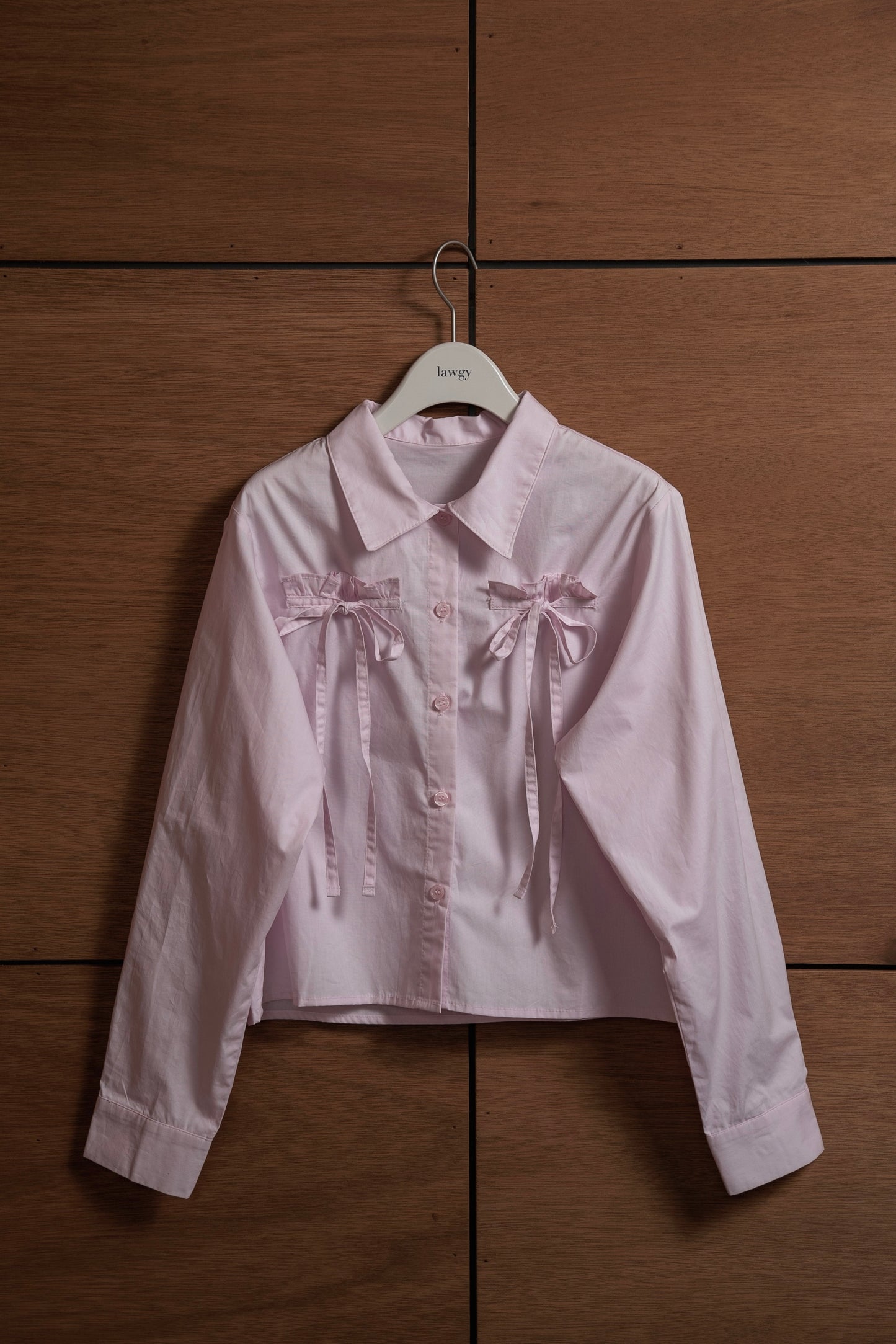 front ribbon short shirt