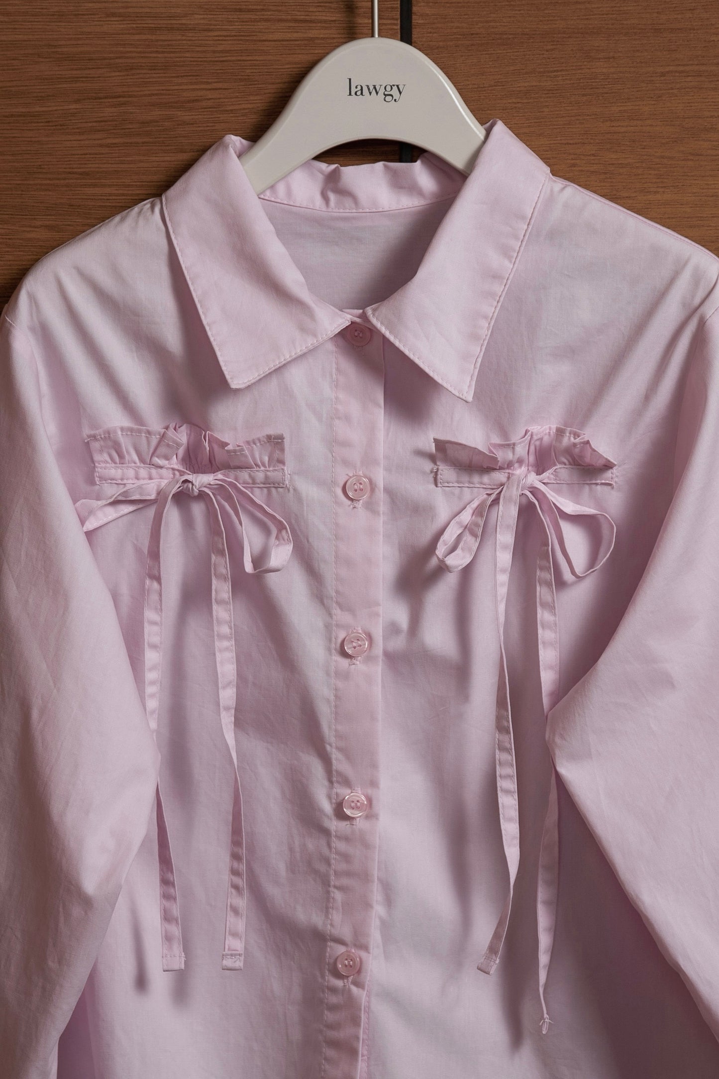 front ribbon short shirt