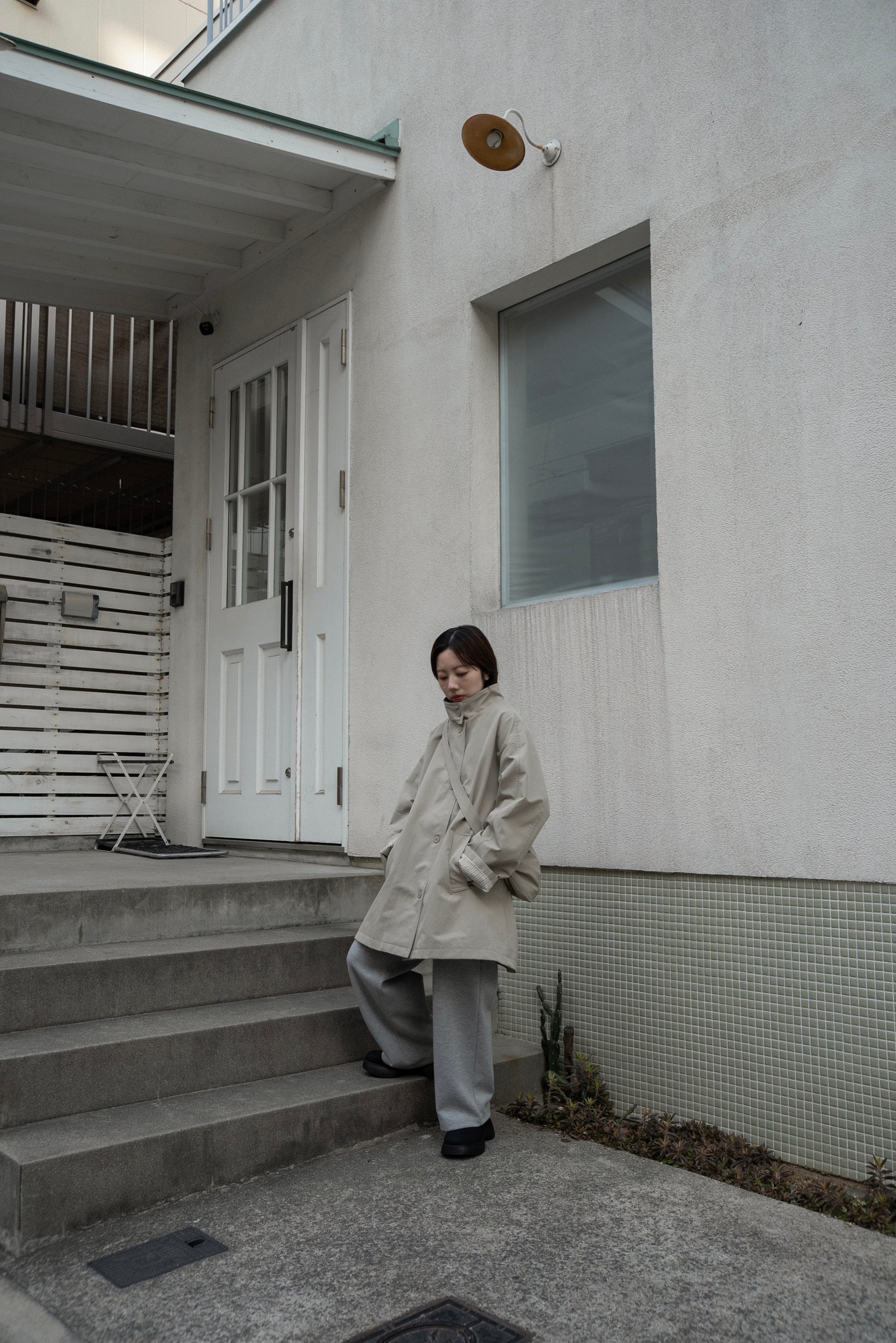 bag set sleeve stripe trench coat – eim online（エイム オンライン）