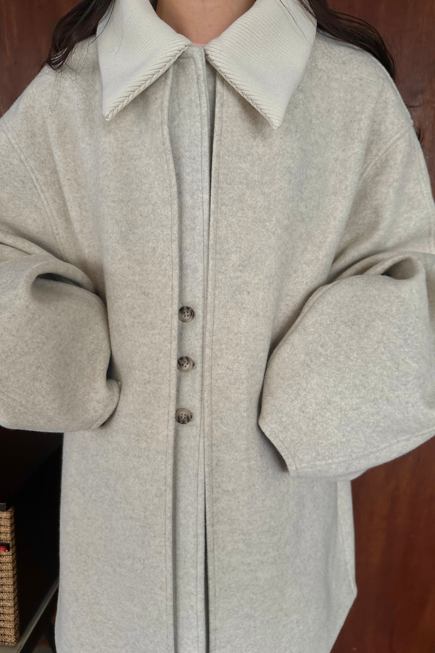 2way neck front double point coat