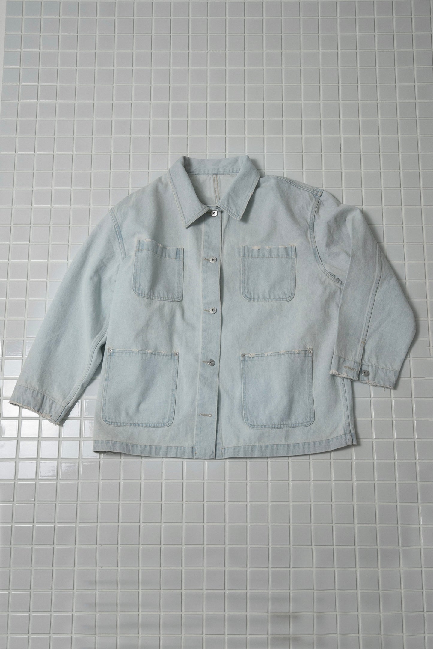 mixed pocket denim jacket