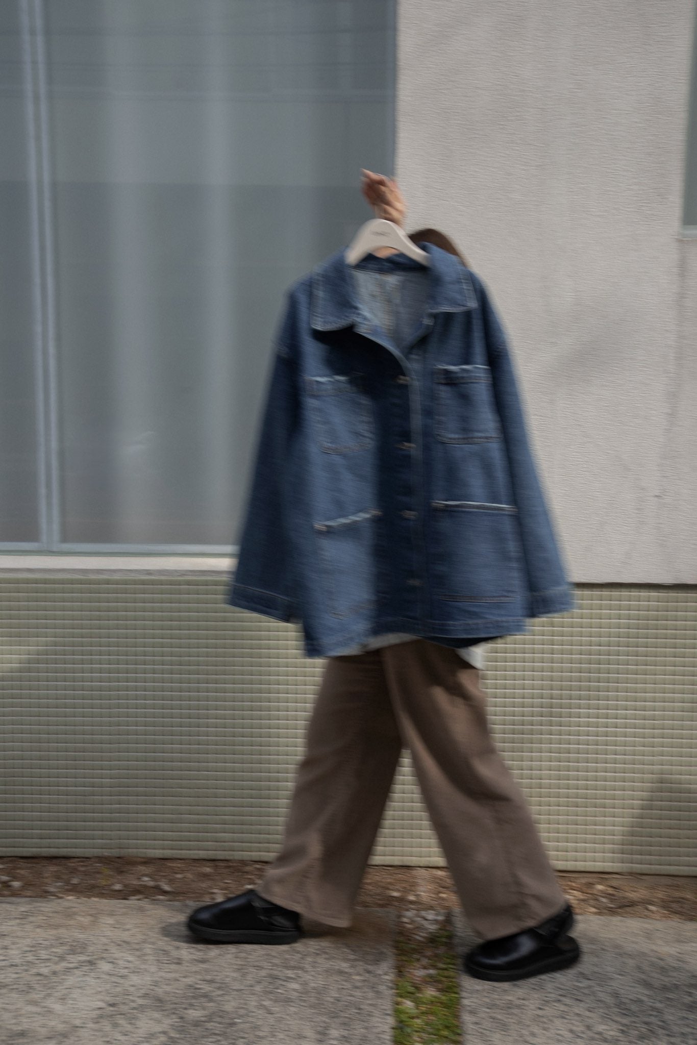 mixed pocket denim jacket