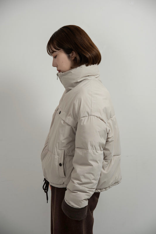 high neck corduroy point quilting coat