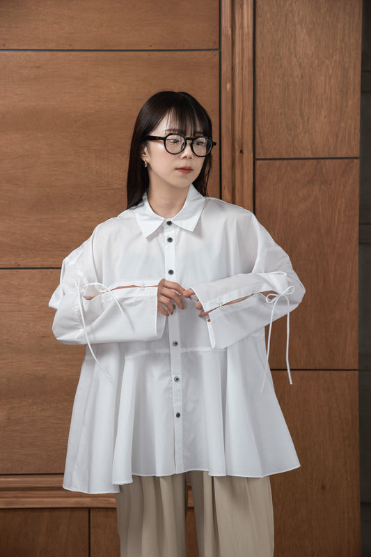 flare sleeve arrange shirt