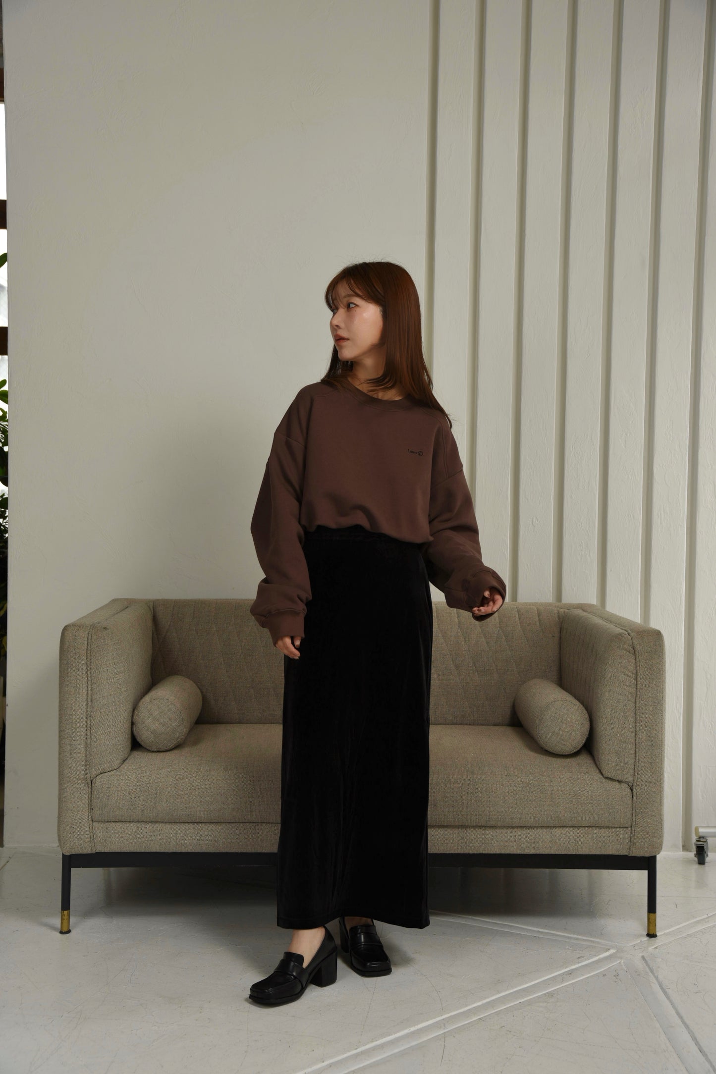 collab embroidered logo sweat (short)【I_am × kimina】