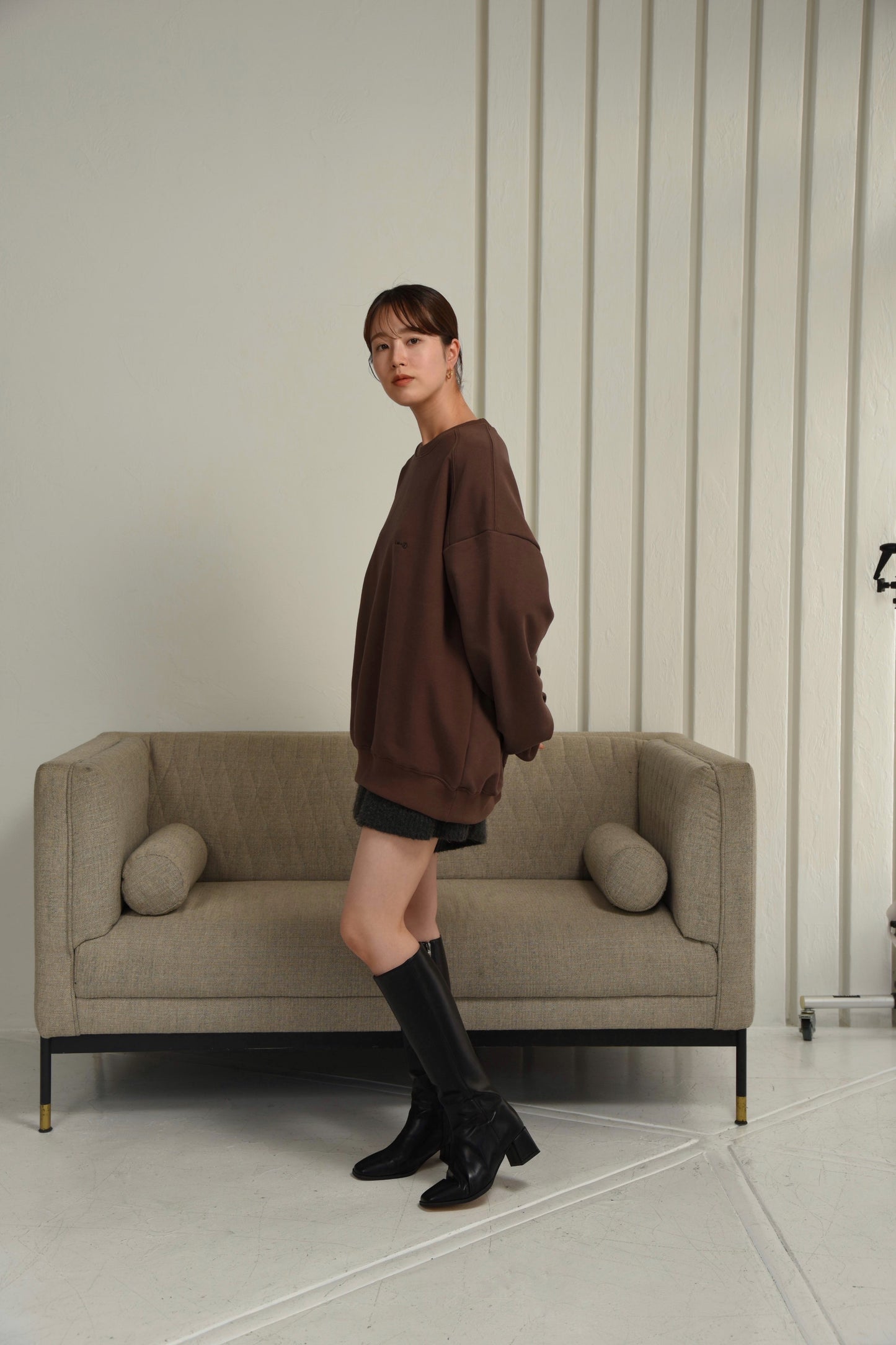 collab embroidered logo sweat【I_am × kimina】