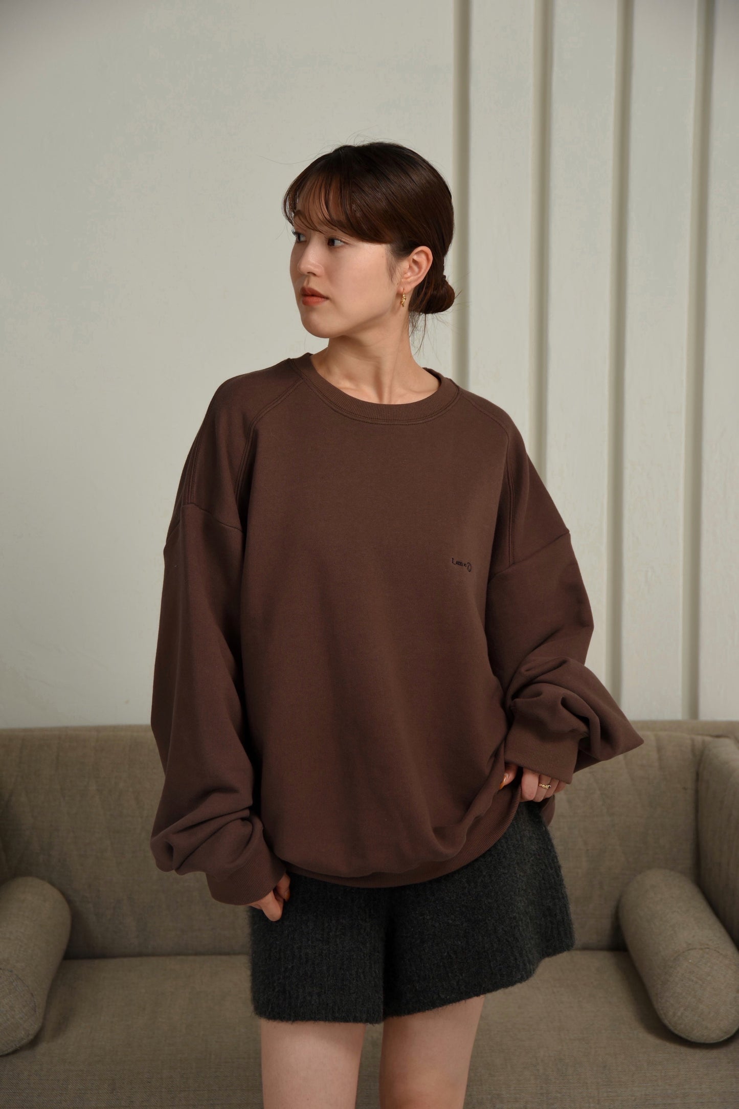 collab embroidered logo sweat【I_am × kimina】