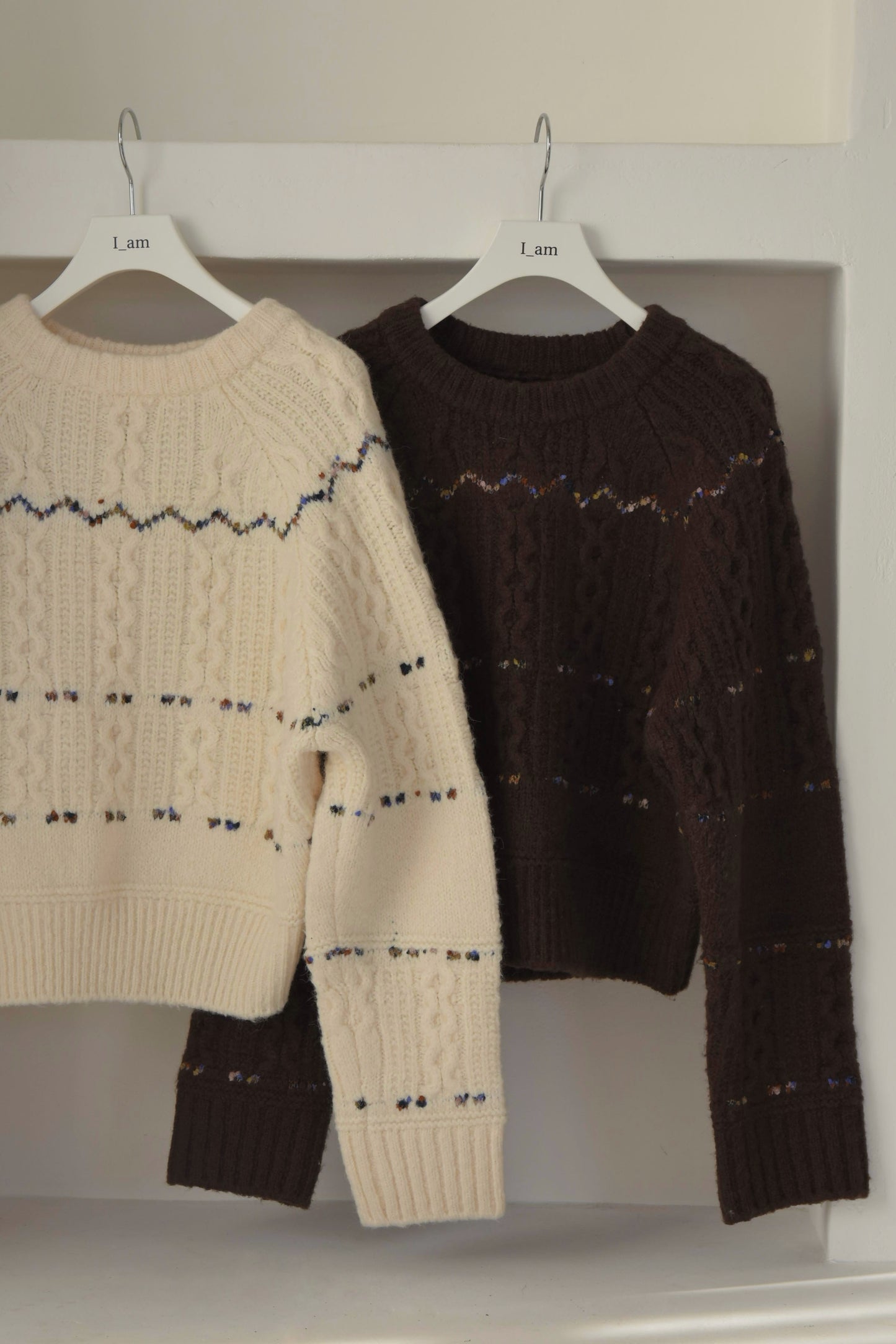mix stitch accent cable knit